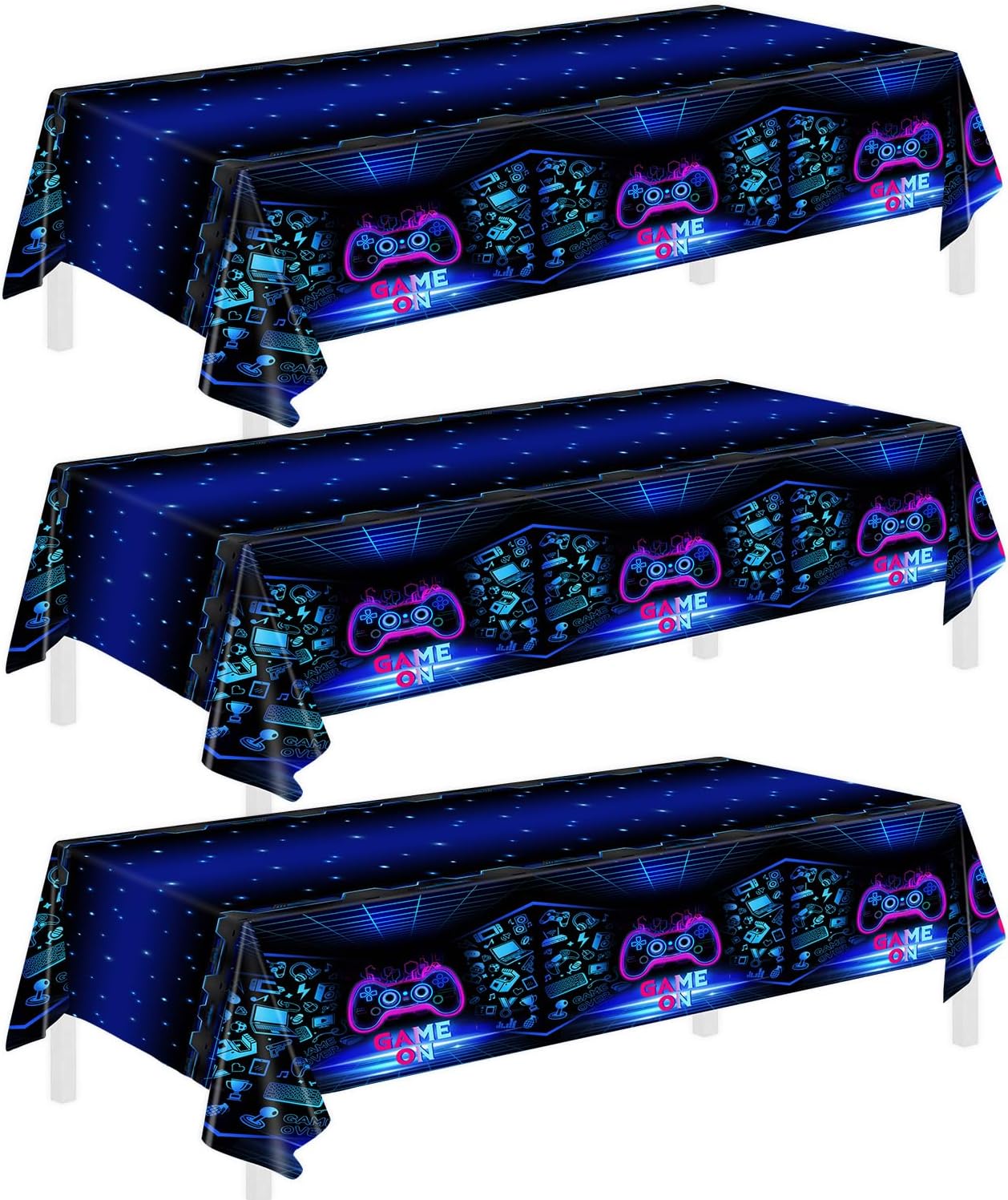 3 PCS Video Game Tablecloth Table Cover for Boys Girls Kids Player Gaming Birthday Party Decorations, 54 x 108 Inch 3 PCS Video Game Tablecloth Table Cover for Boys Girls Kids Player Gaming Birthday Party Decorations, 54 x 108 Inch