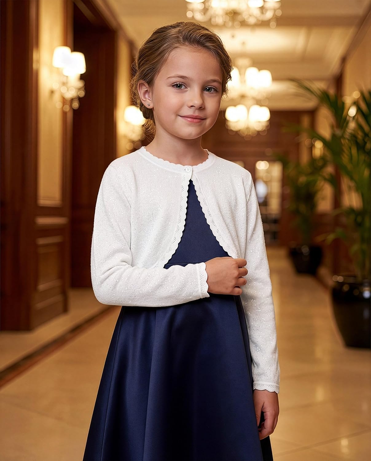 BlackButterfly Girls Long Sleeve Sparkle Cardigan Childrens Kids Bolero Shrug - Image 6