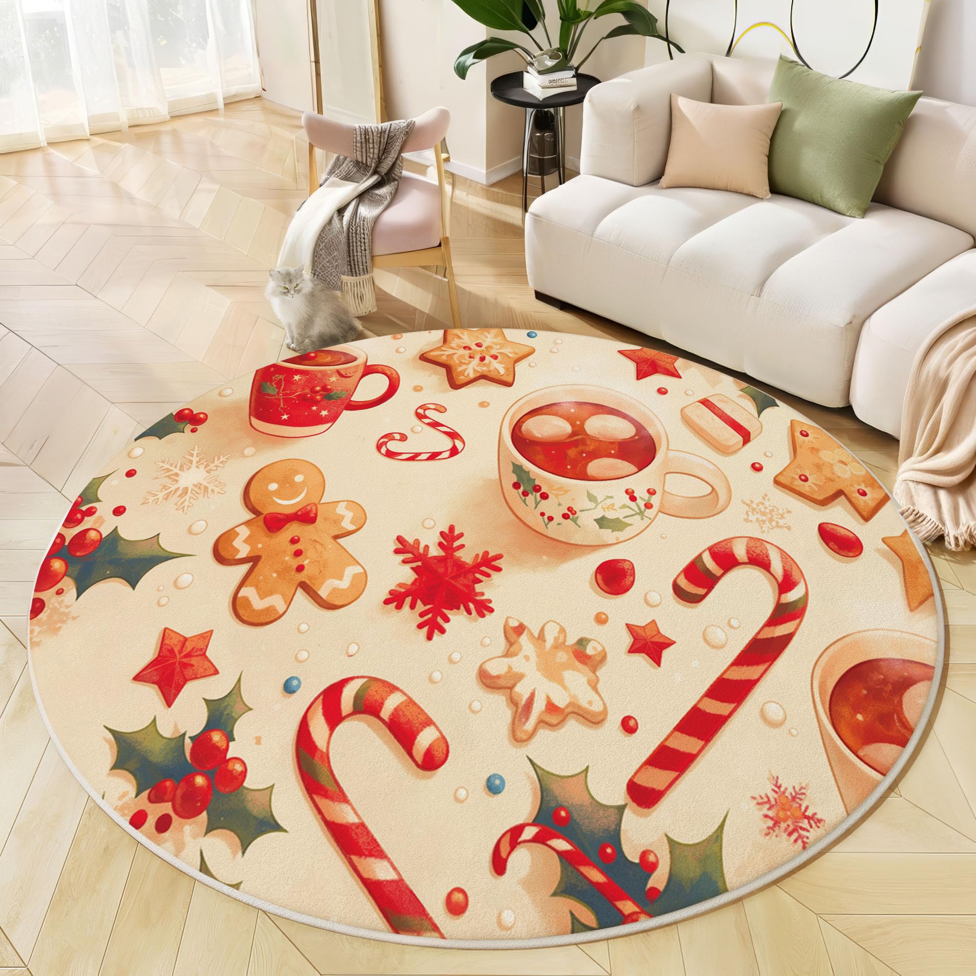 Tapis antidérapant beige 200 cm au toucher doux et confortable