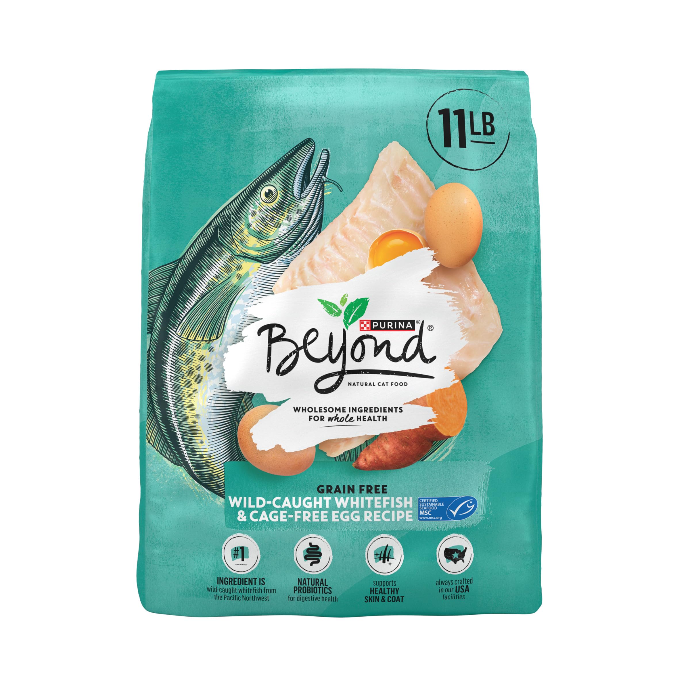 Beyond Purina Grain Free, Natural Dry Cat Food, Simply Grain Free Wild Caught Whitefish & Cage Free Egg Recipe - 11 lb. Bag