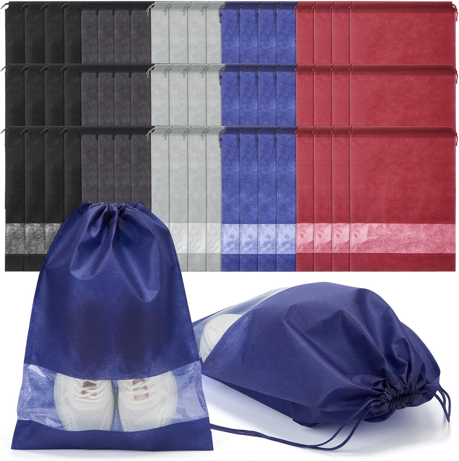 Shappy 50 Pcs Colorful Shoe Bags for Travel Storage