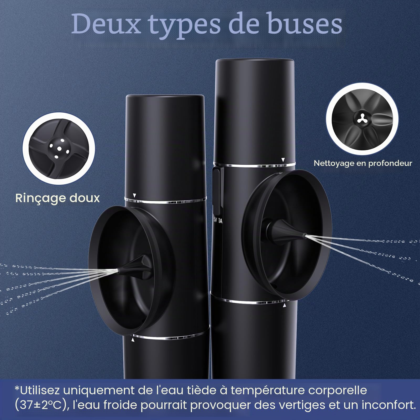 Nettoyeur auriculaire électrique pour adultes - Construction monobloc IPX7 étanche - Nettoyage des oreilles - Utilisation à une main