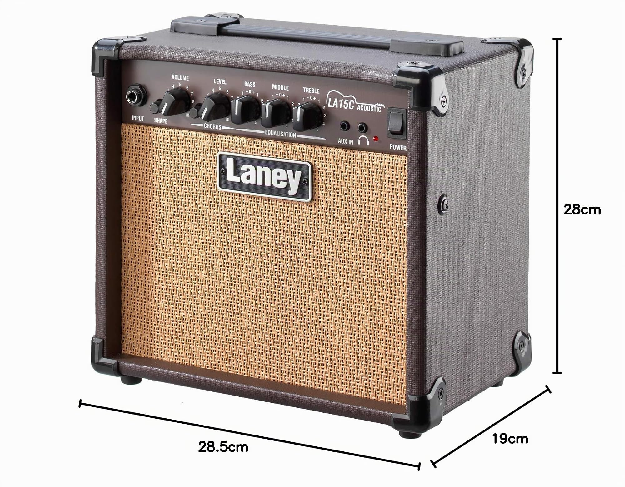 Laney LA Series LA15C - Acoustic Guitar Combo Amp - 15W - 2 x 5 inch Woofers - With Chorus