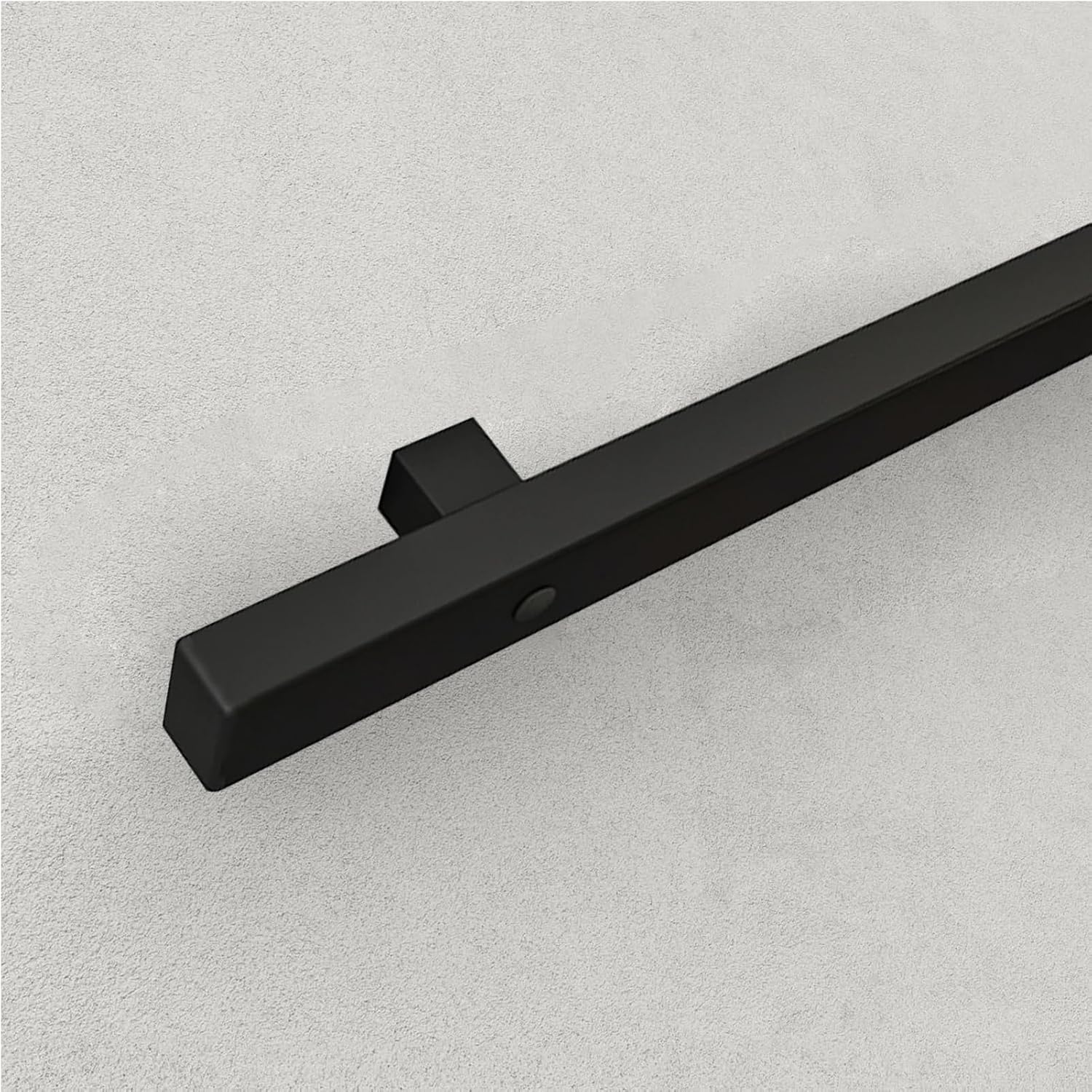 Black Staircase Handrail, Wall Mounted Stairs Banister Handrail Industrial Galvanized Iron Pipe Stair Railing Hand Rails for Indoor Outdoor - Complete Kit(2.6ft/80cm)