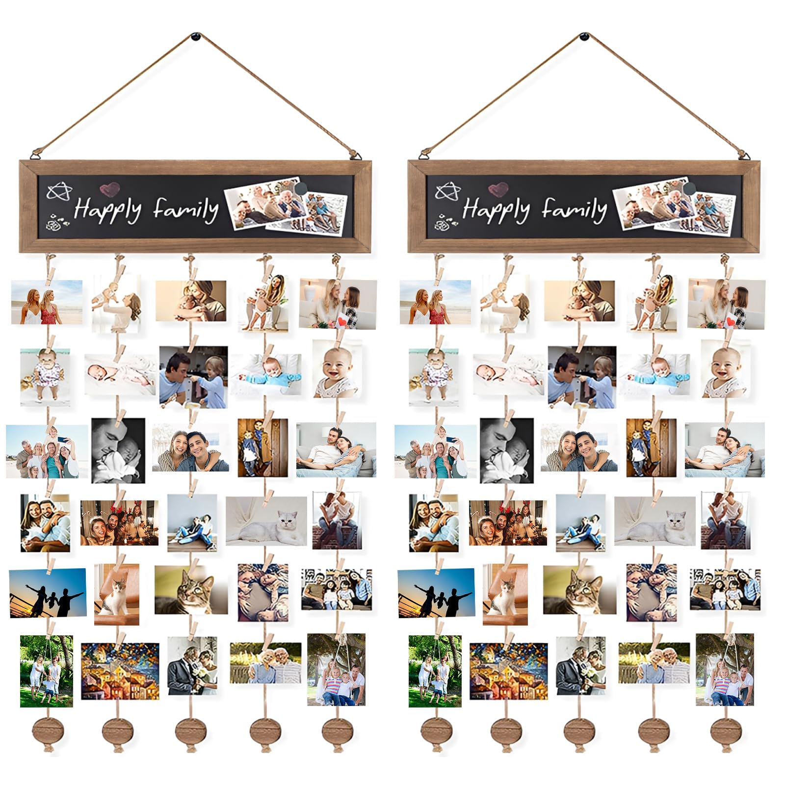 Tablero de fotos para pared que decora tu salón con imágenes impresas y notas