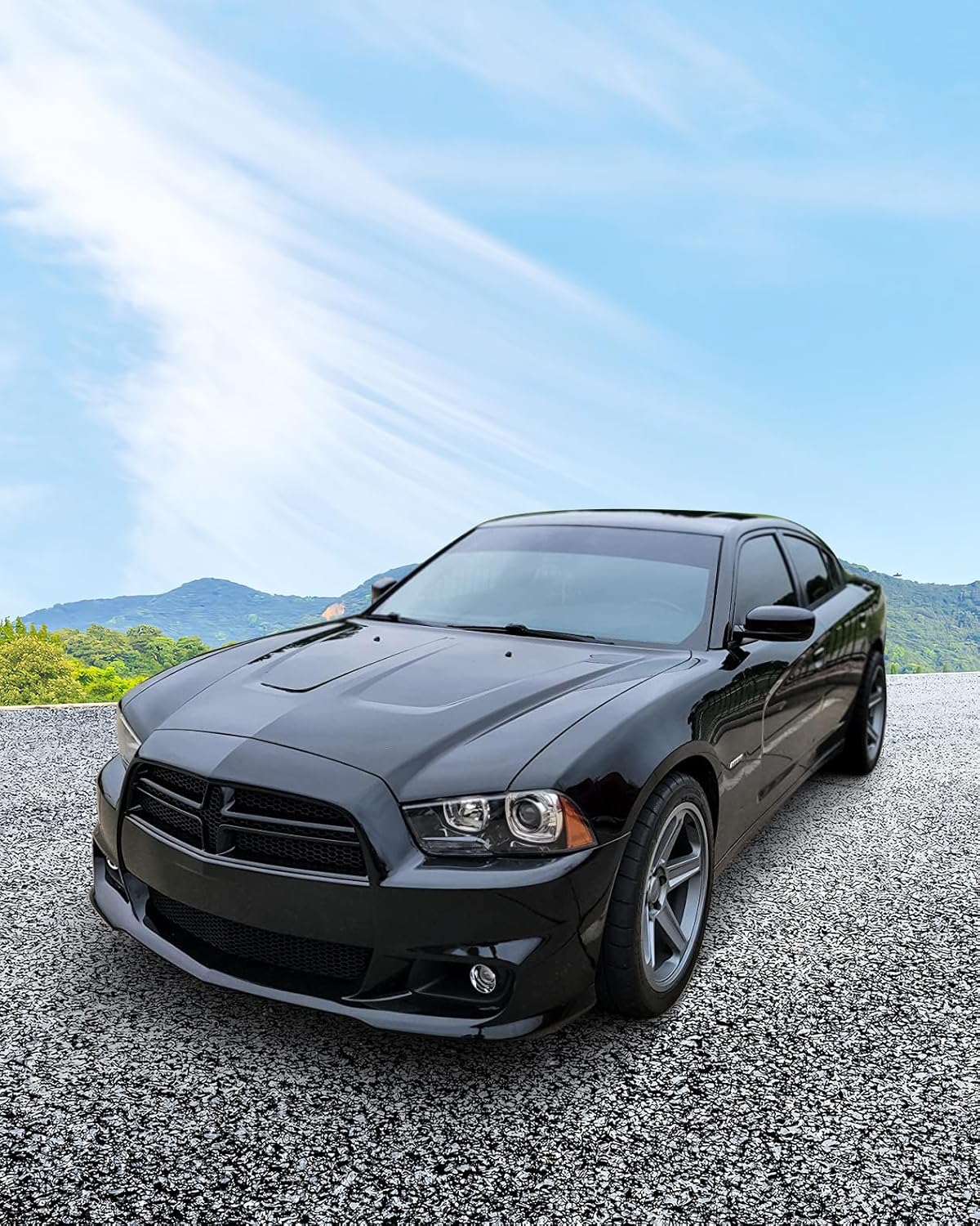 IKON MOTORSPORTS, Front Bumper Compatible With 2011-2014 Dodge Charger, SRT8 Style Hellcat Conversion Front Bumper Cover - PP, 12 13 2012 2013