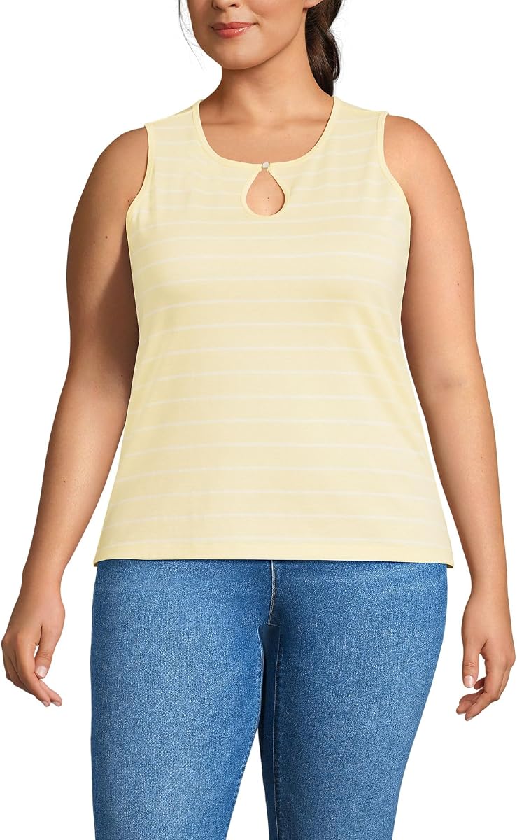 Lands' End Women's American-Grown Supima Cotton Keyhole Tank