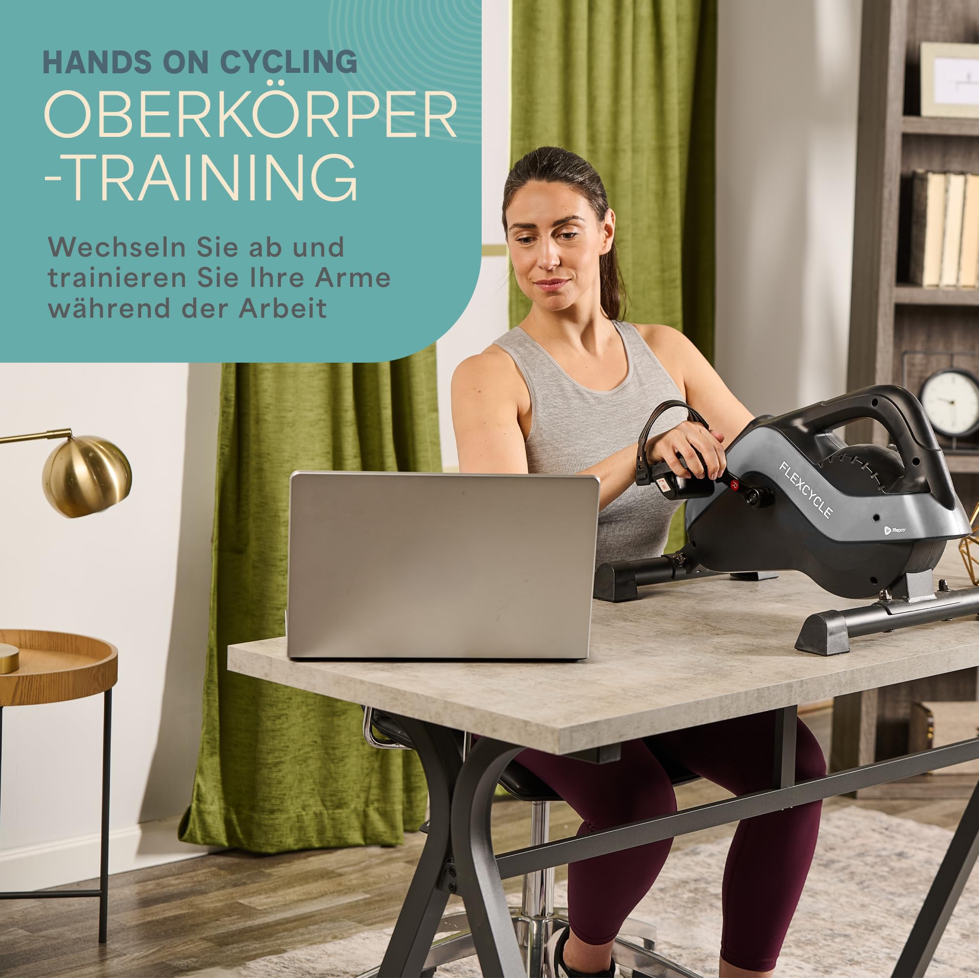 Lifepro 3-in-1-Fahrrad-Pedaltrainer unter dem Schreibtisch mit Widerstandsbändern – Arm-, Fuß- und Beintrainer im Sitzen für Senioren – Mini-Fahrrad-Pedaltrainer unter dem Schreibtisch