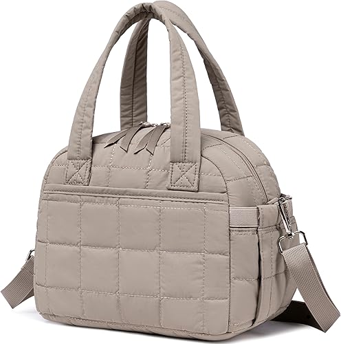 Miniatura 16 de LEDAOU, lonchera para mujeres, bolsa de almuerzo acolchada, lonchera puffer con correa ajustable, lonchera aislada reutilizable para el trabajo,