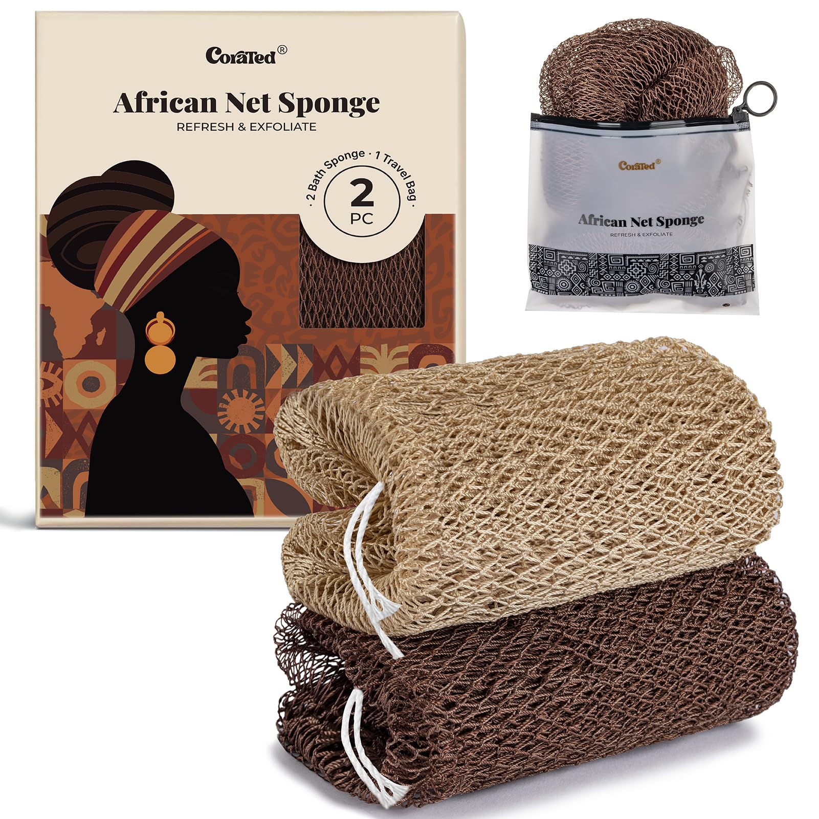 CORATED African Net Sponge Authentic