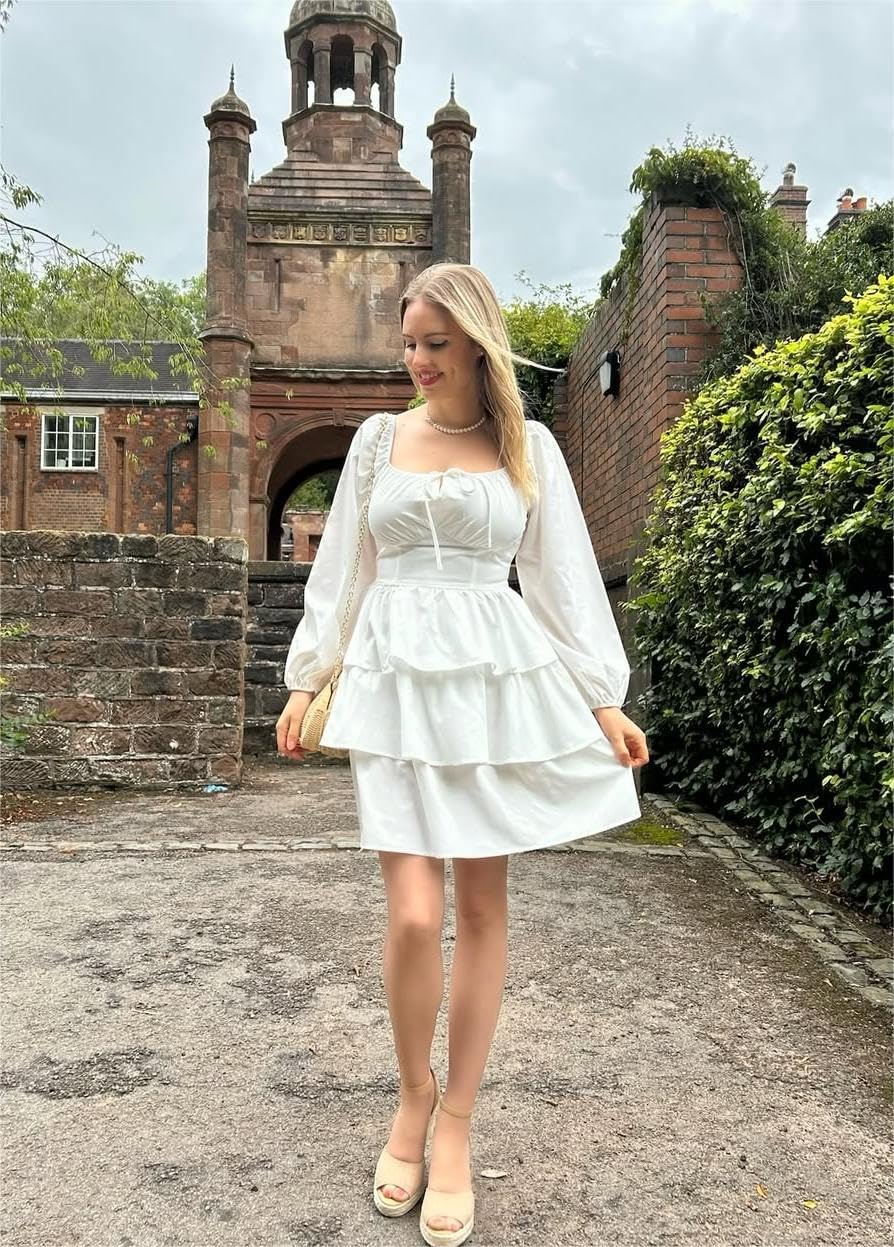 Scarlet Darkness Renaissance Dress for Women Off Shoulder Long Sleeve Medieval Corset Dresses - Image 6