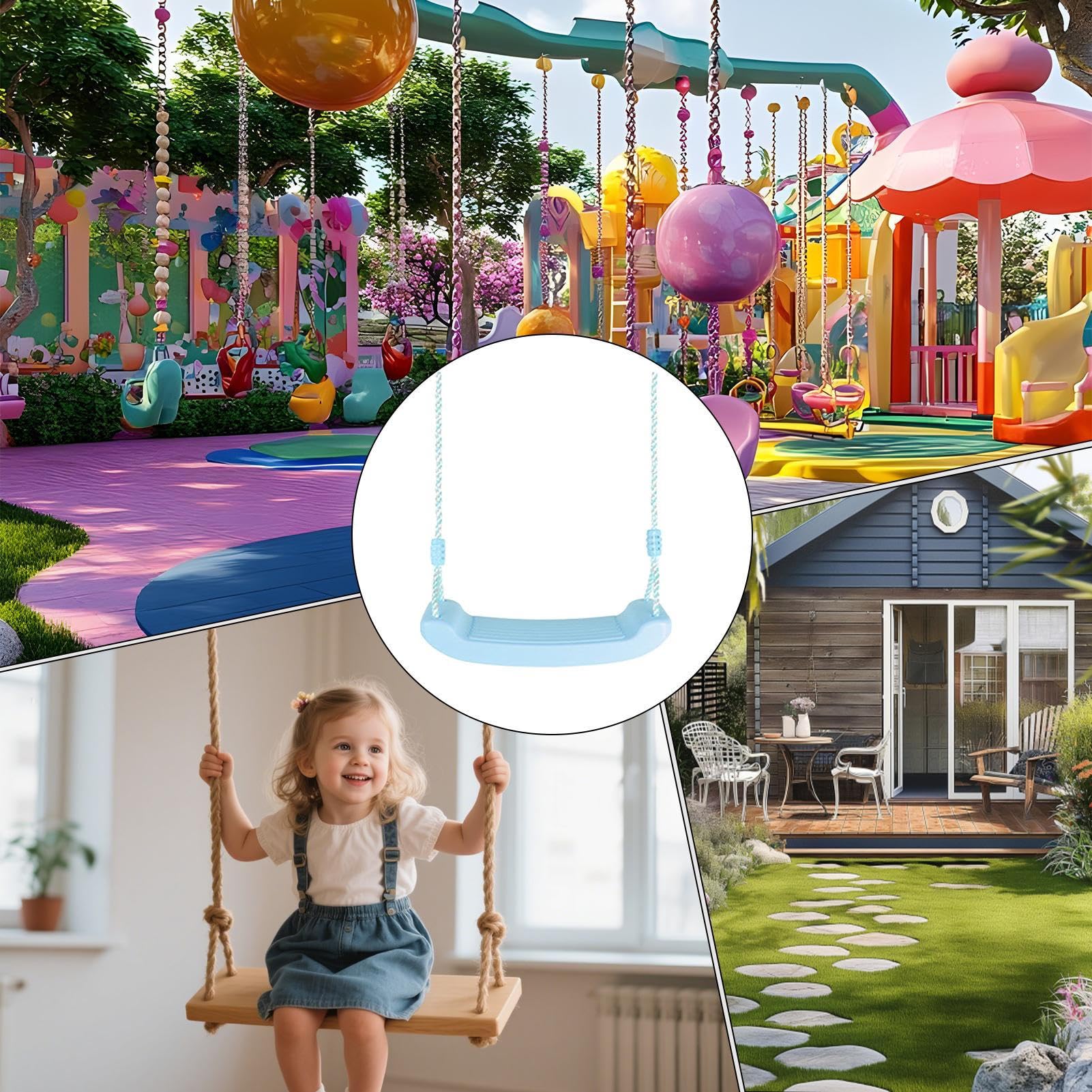 Sedile oscillante per il servizio pesante, sedile swing per bambini, Accessori oscillanti, Comodo sedile ergonomico reggerabile con divertimento interattivo a corda regolabile per l'uso all'interno e