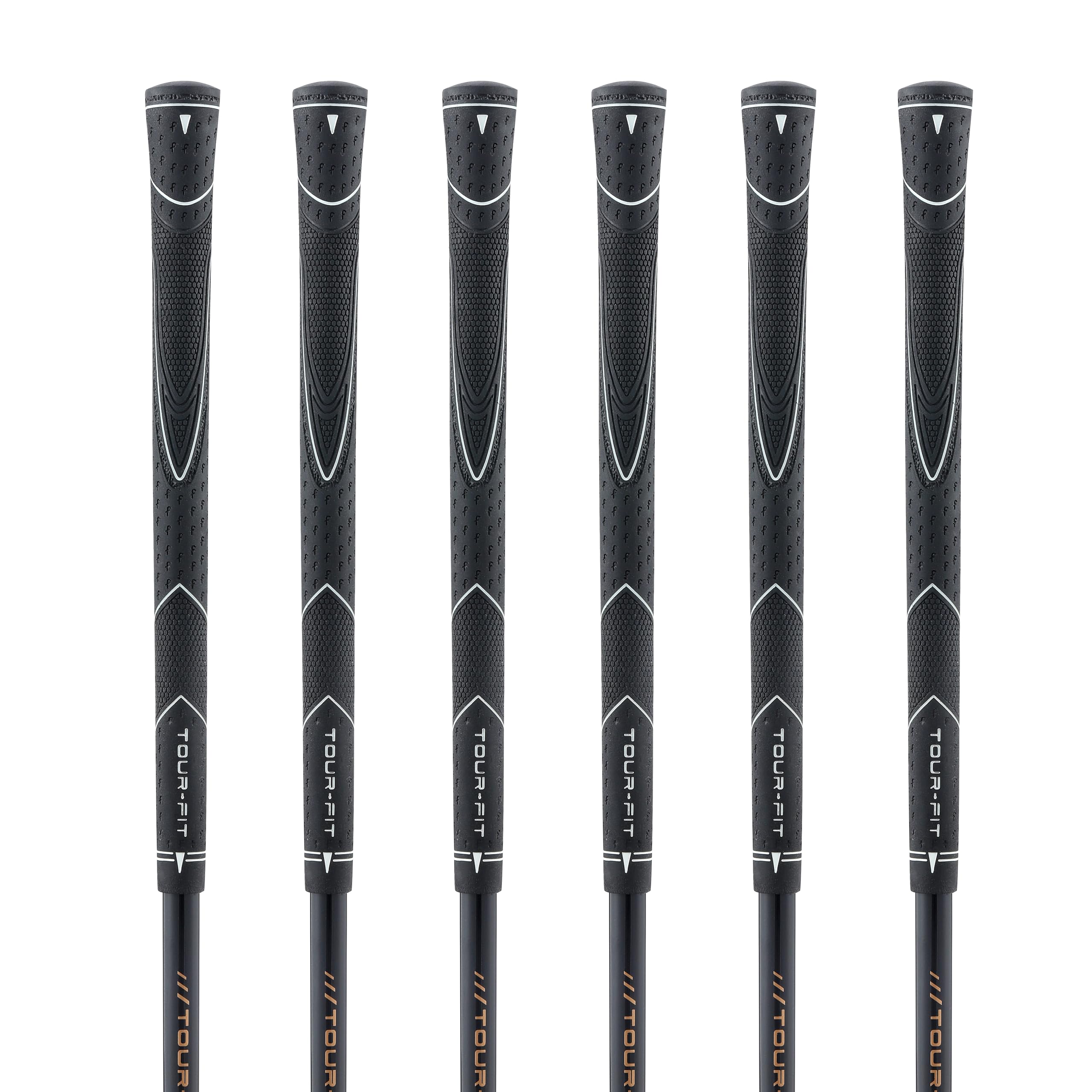 Junior Golf Club Grips for Kids | Wood & Iron Grip | Quality Rubber | FREE Professional Tape | Easy Re-Gripping | 0.54" Core Size | 33±3g | Multiple Quantities Available (Black-6 Grips)