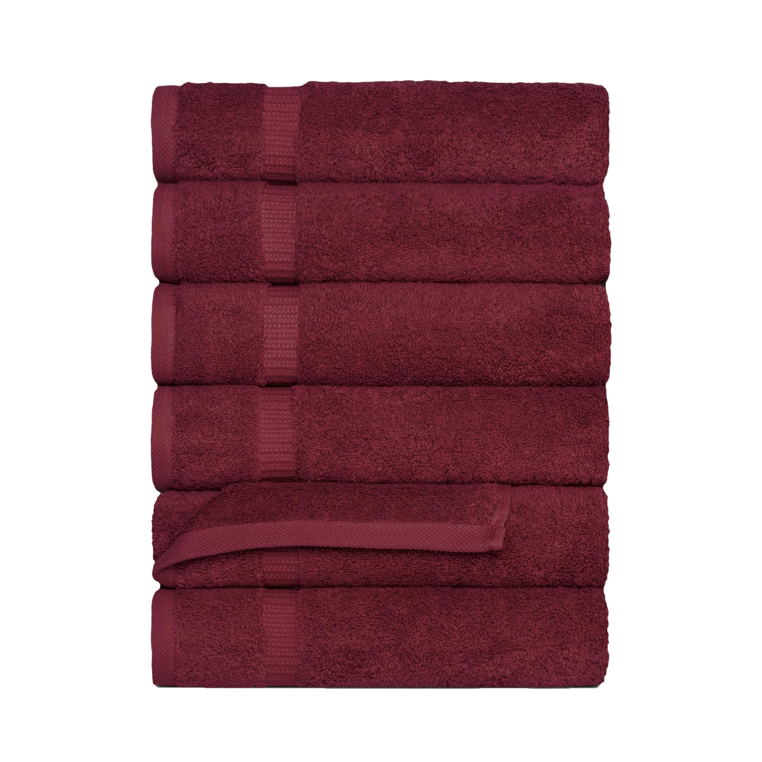 SALBAKOS 100% Turkish Cotton Hand Towel Set of 6 16x30 inch | Heirloom Quality | Hotel & Spa Collection | Ultra Soft, Super Absorbent, Long Lasting |