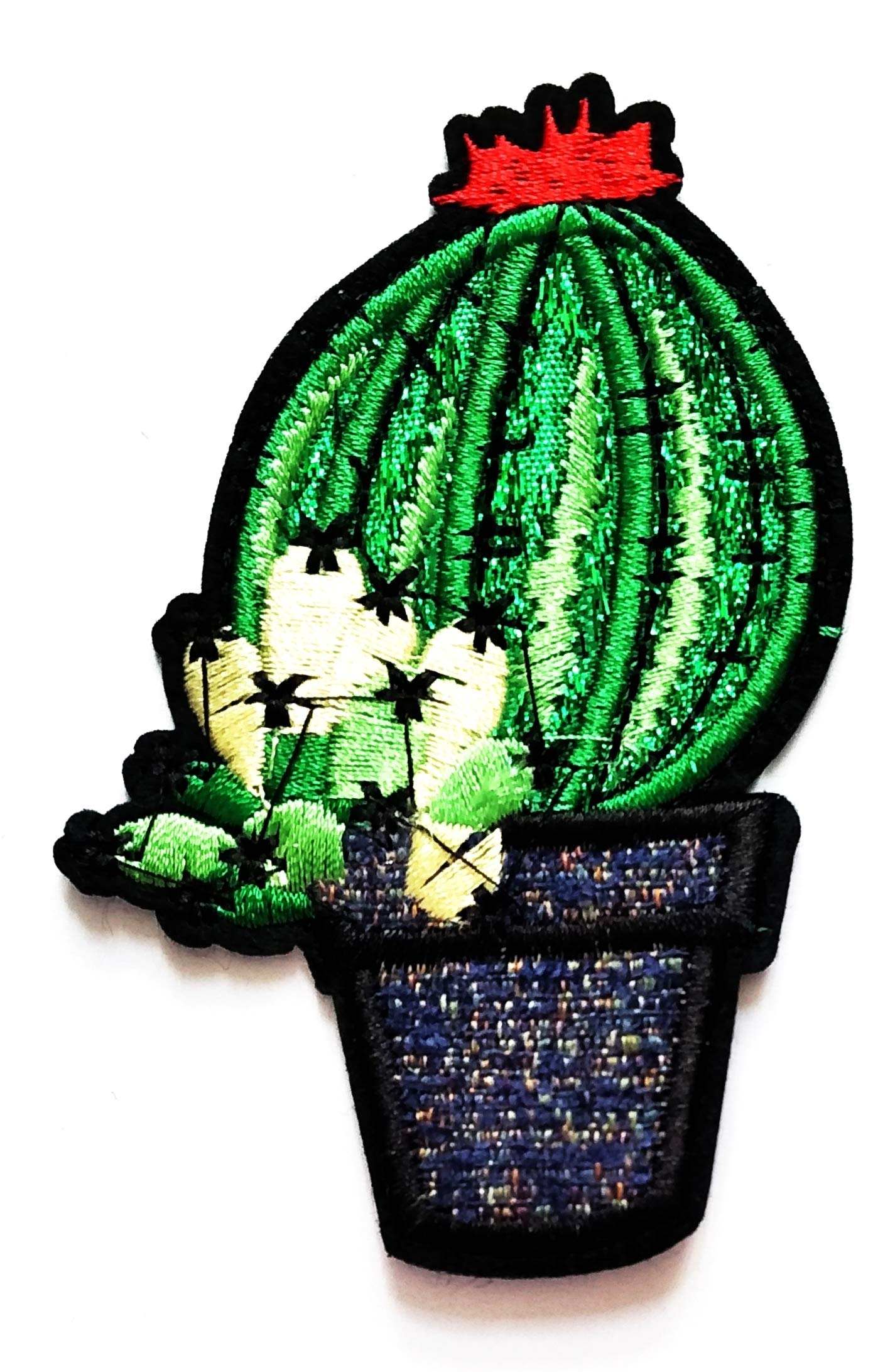 Nipitshop Patches Beautiful Cactus Red Flower Flowerpot Desert Plants Cartoon Kids Patch Embroidered Iron On Patch for Clothes Backpacks T-Shirt Jeans Skirt Vests Scarf Hat Bag