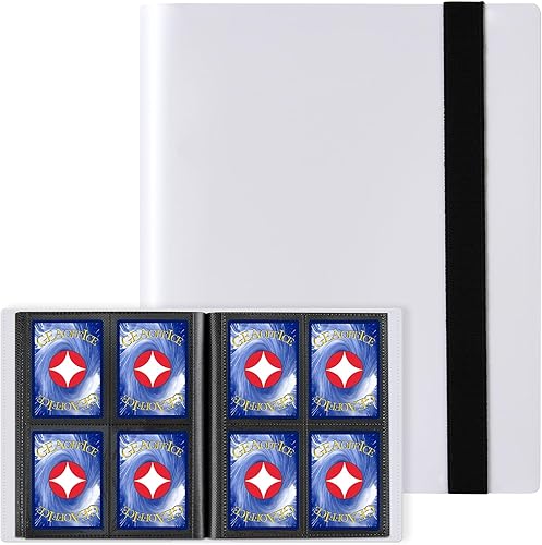 GEAoffice Carpeta de tarjetas pequeñas Carpeta de álbum de colección de tarjetas coleccionables de 4 bolsillos Carpeta de bolsillo de carga