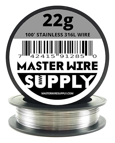 Acero inoxidable 316L 100 pies calibre 22 100 pies 0.026 in 0.025 pulgadas Fabricado en Estados Unidos Master Wire Supply