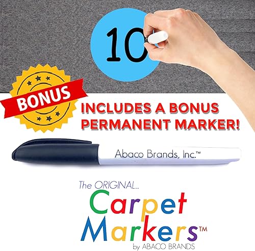 Miniatura 10 de Original Line Em Up Spots - Paquete de 36 números multicolores de 4 pulgadas para azulejos de aula y suelos de cemento  Sin rasguños ni peladuras.