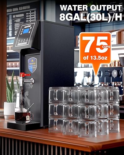 Miniatura 3 de WantJoin Dispensador comercial de agua caliente - Caldera de agua eléctrica 30L (7.9GAL)Hora Control de temperatura ajustable 32F - 198F para café