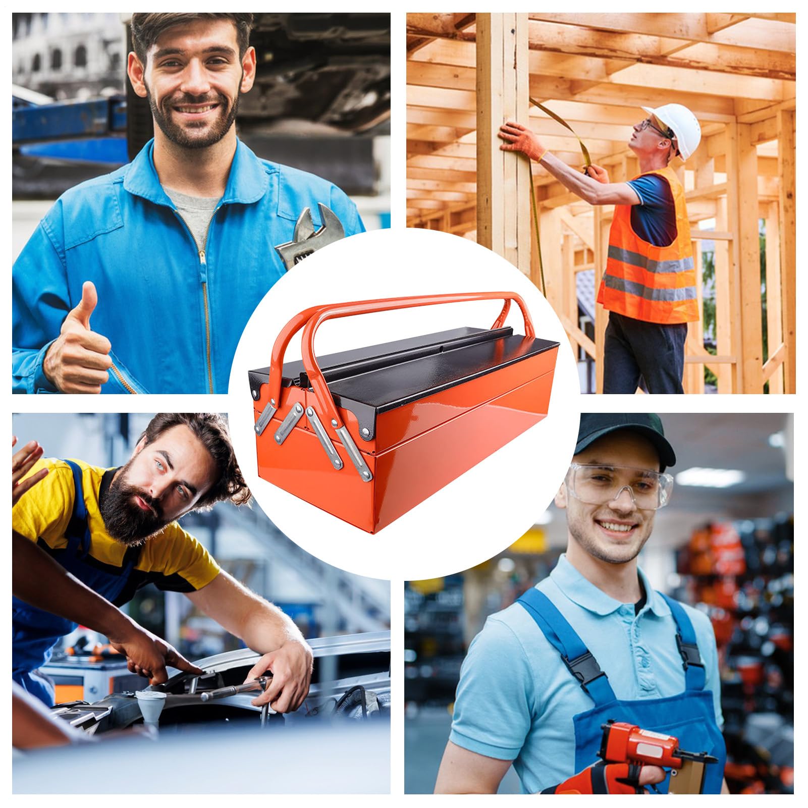 Organizzatore Per Cassetta Degli Attrezzi Cassetta Portatile Pieghievole | Compatto, Antiruggine e Resistente per Garage, Auto, Casa e Barca