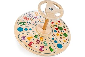 Wooden Dual Twister Sit 'n Spin Kid & Adult Toy, 20.3" Giant Chair Toy