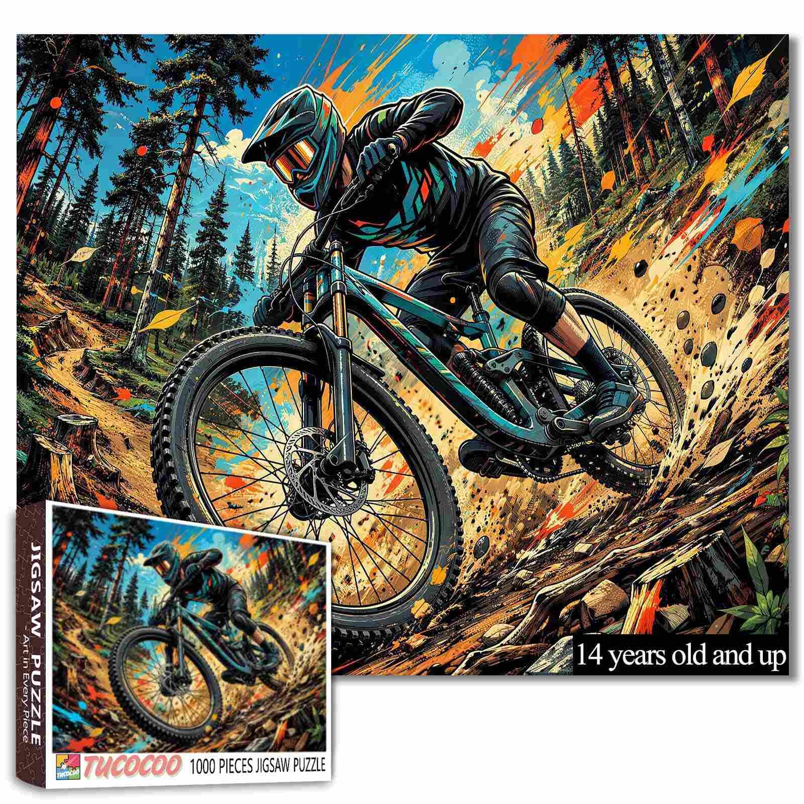 Mountain Bike 1000 Piece Jigsaw Puzzle for Adult Cycling Sports Decor GIft