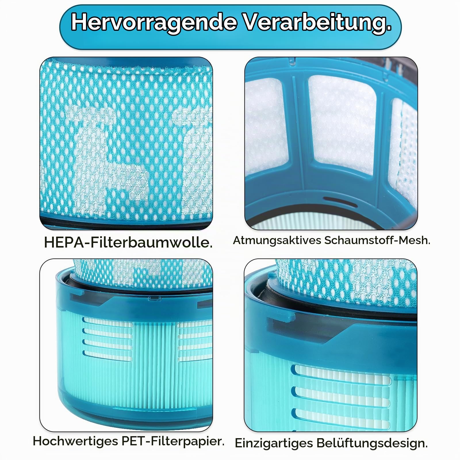 (3 Stück) Gen 5 Detect Absolute Ersatzfilter kompatibel mit Dyson Gen5Detect, Gen 5 Detect Absolute SV23, Gen 5 Outsize, Gen5 Outsize Absolute SV24 Gen5 Detect Fluffy Akku-Staubsauger Filter Gen5