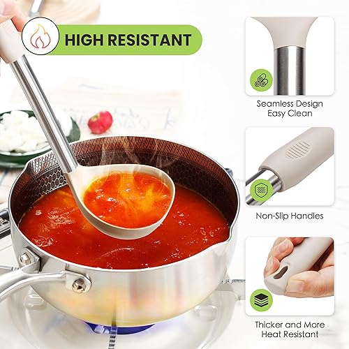 Miniatura 5 de Juego de utensilios de cocina grandes, juego de espátulas de 35 piezas con soporte, juego de utensilios de cocina de silicona con mango de acero