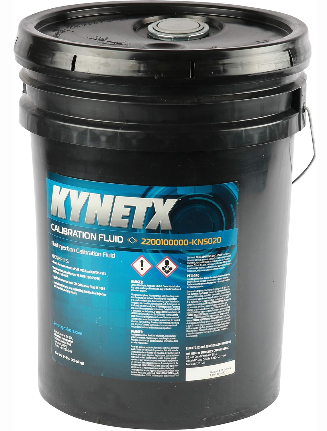 Calibration Fluid for Fuel Injector Test Benches and POP Testers, 5 Gal Pail