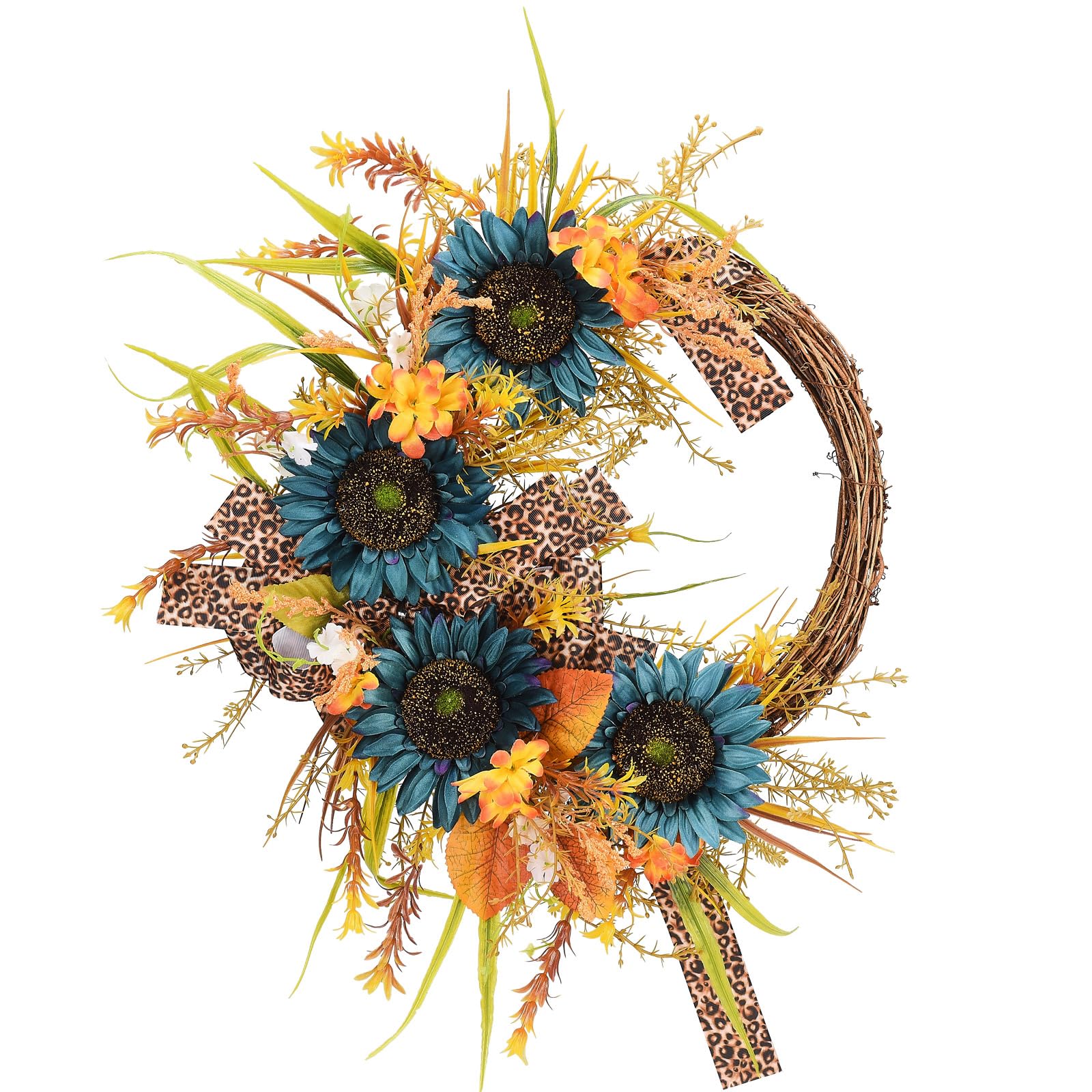 Keebgyy Guirlande Porte Automne Artificielle - Couronne Thanksgiving Avec Citrouilles Et Feuilles