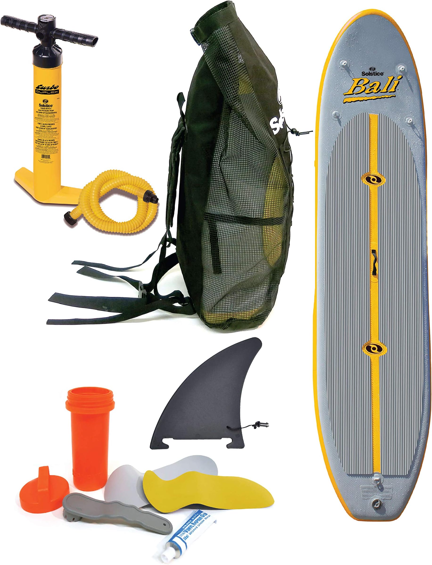 Solstice Inflatable Stand-Up Paddle Board For All Skill Levels (Heavy Duty Double-Layer) | Recreation Performance and Yoga Platform | With Non-Slip Deck and SUP Accessories