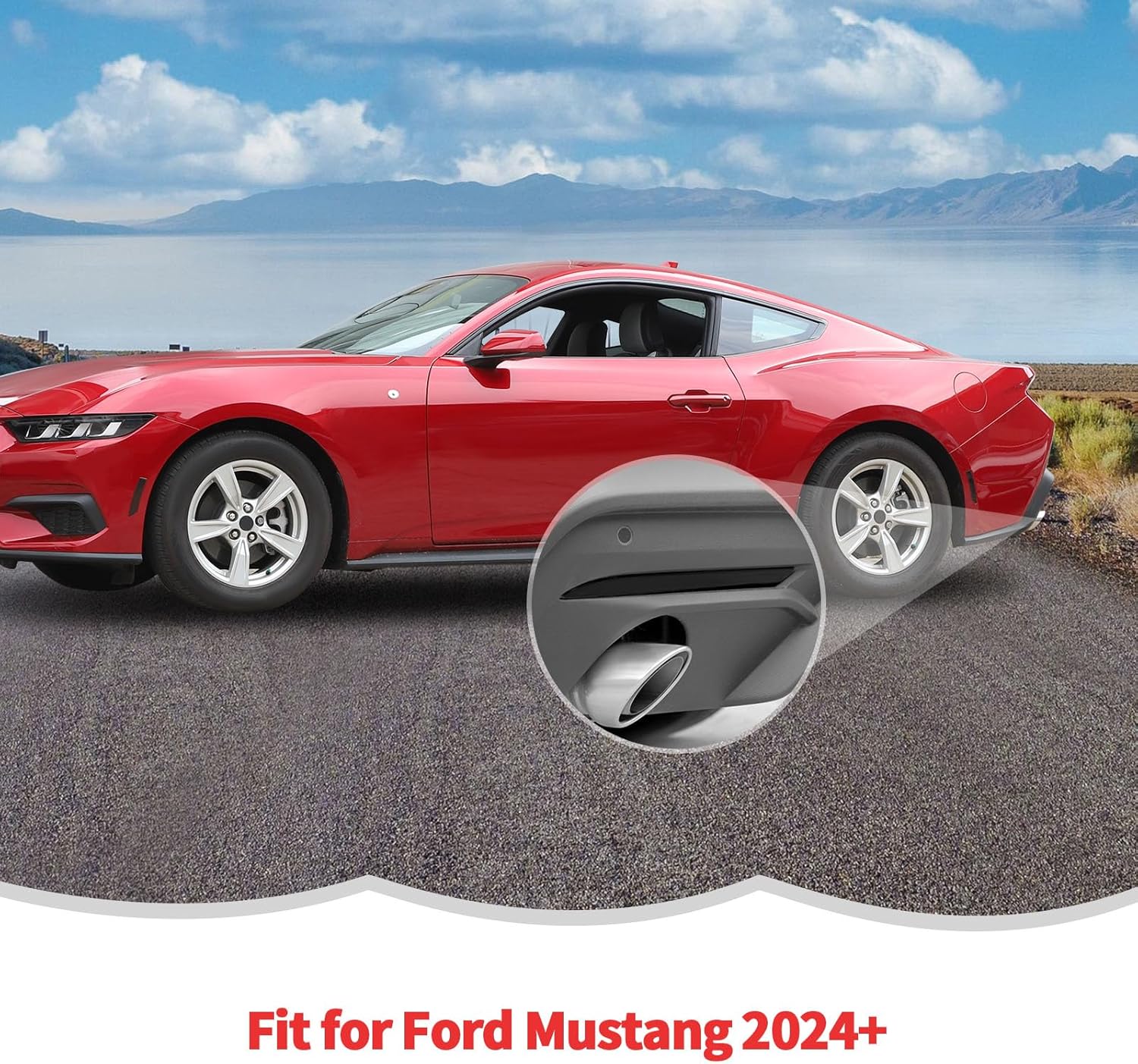 RT-TCZ Smoked Black Rear Fog Light Lamp Trim Cover Decoration Exterior Accessories for Ford Mustang 2024 2025