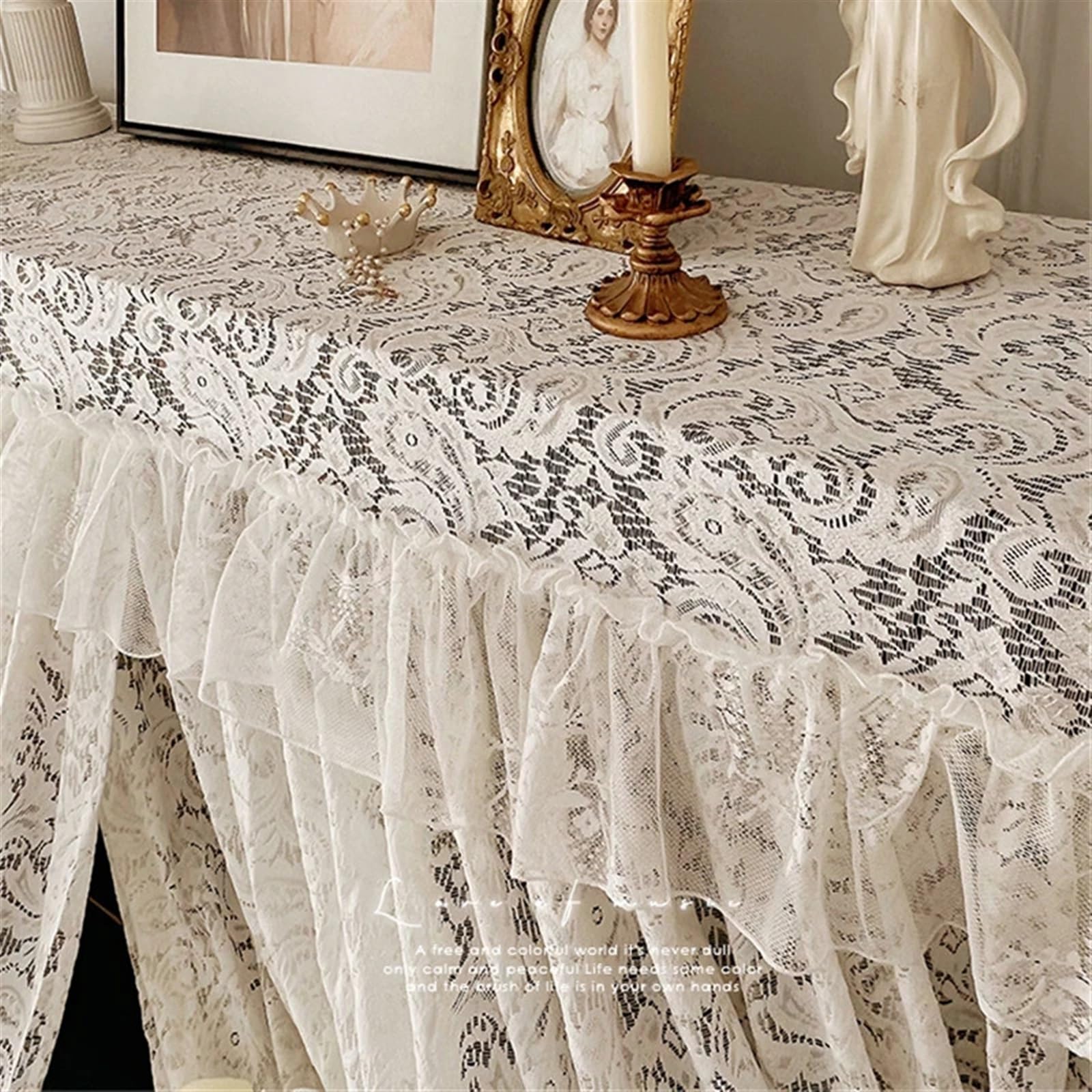 Copertura per Pianoforte Coprisedia for Pianoforte, Set di coprisedie in Pizzo Bianco, Elegante coprisedia for Pianoforte Verticale, Floreale e Pastorale(M)