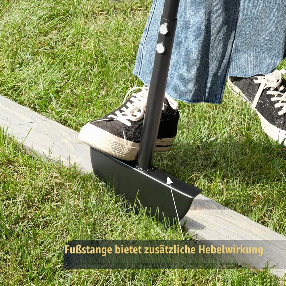 Colwelt Rasenkantenschneider, Half Moon Kantenstecher Rasen mit weichem T-Grip, Manueller Kantenstecher für Gras, der Bürgersteige, Einfahrten, Gärten, 96 cm grenzt