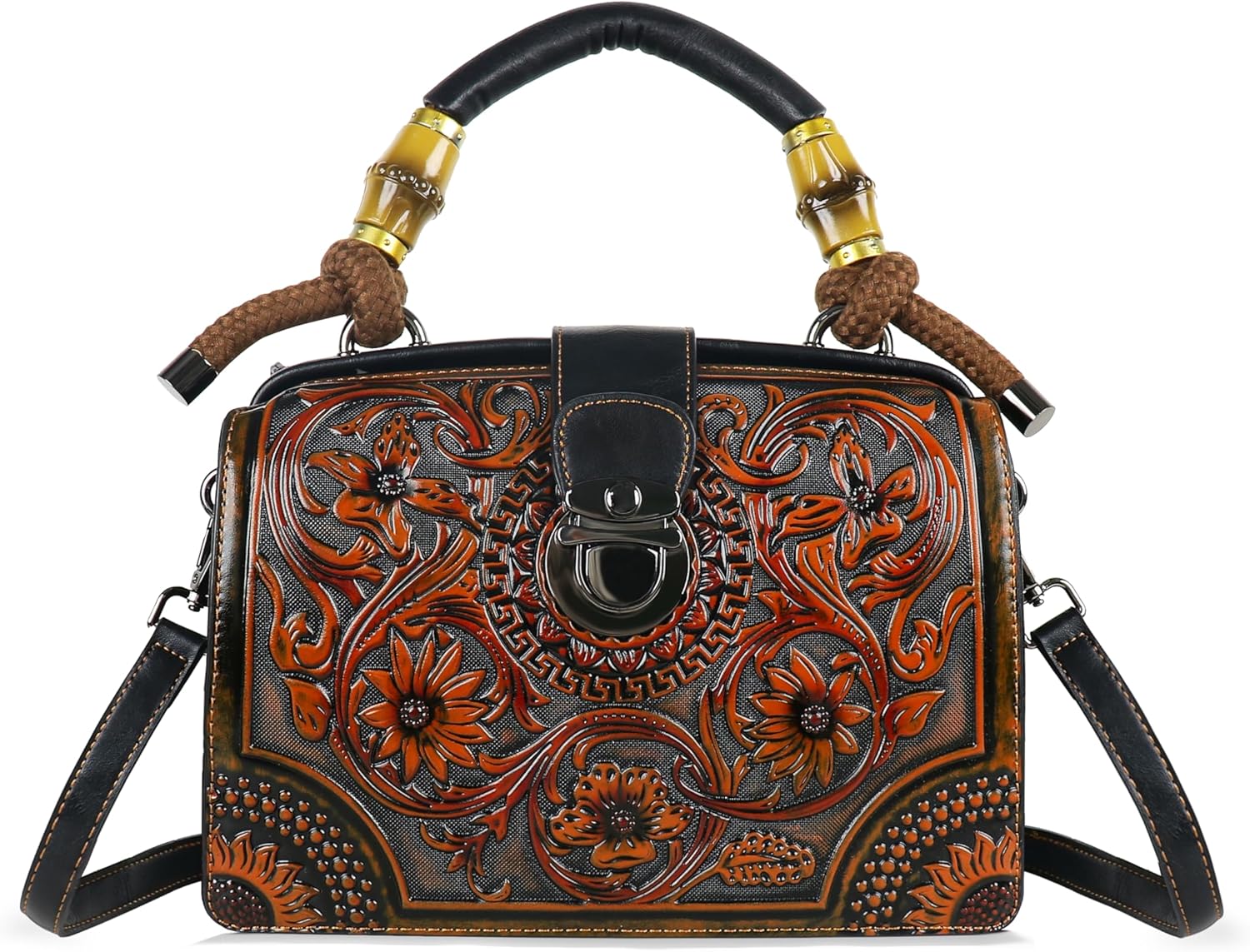 Crossbody Bag For Women Shoulder Bag Purse and Handbag Tote Bag Vintage Embossing Pattern