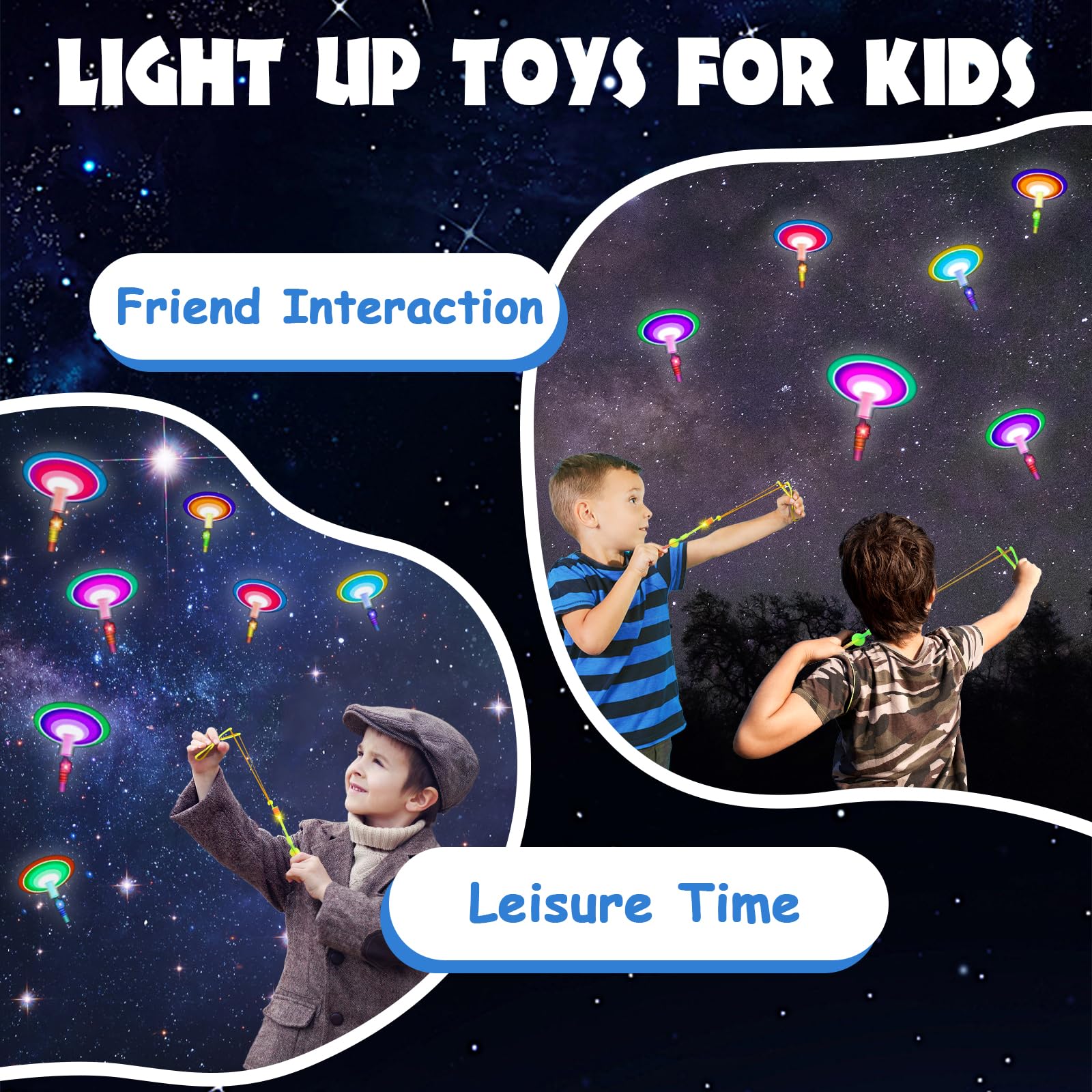 Helicóptero Vuelo Juguete Con LED – 20 Cohetes Y 5 Lanzadores De Tirachinas, Juguete Luminoso Para Noche, Ideal Al Aire Libre – Regalo Para Niños Y Adultos