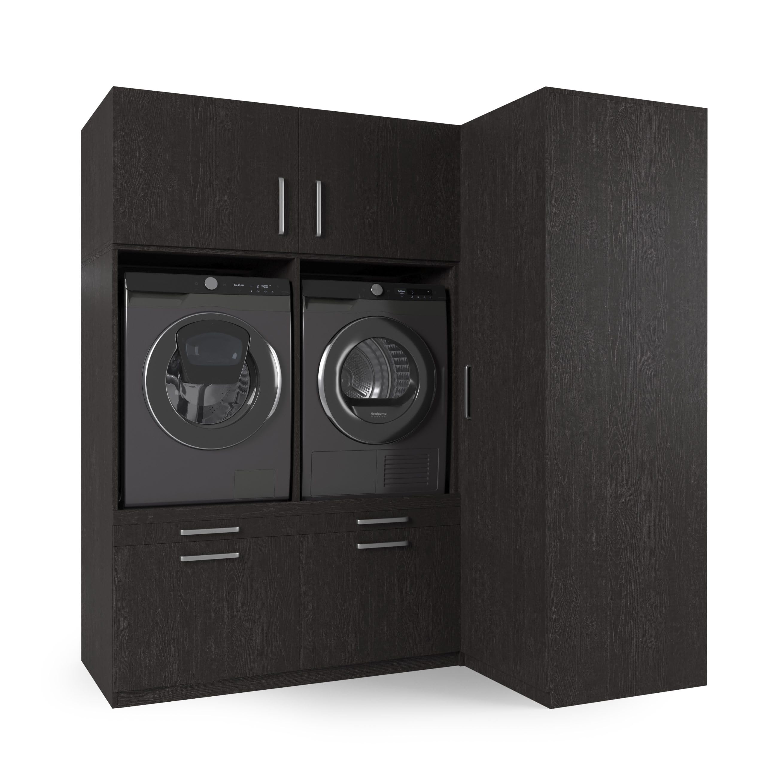 Lavadora Gabinete Bern - Lavadora elevadora - Conversión a máquina - 700(D)*2030(B)*2110(H) mm - Negro - Diseño elegante, que ahorra espacio y ergonómico - Fácil de colocar
