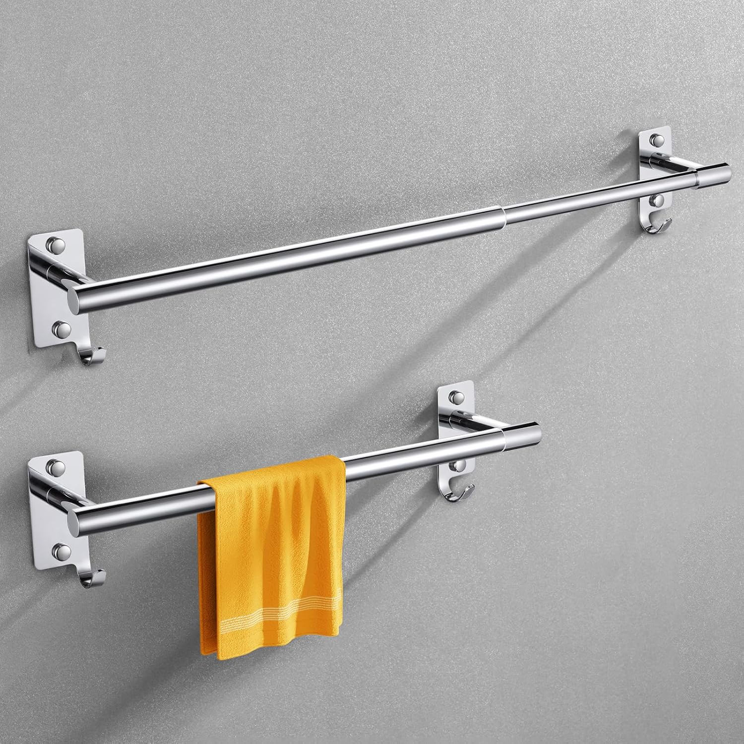 Adjustable Towel Rack for Bathroom Kitchen, Polished Chrome