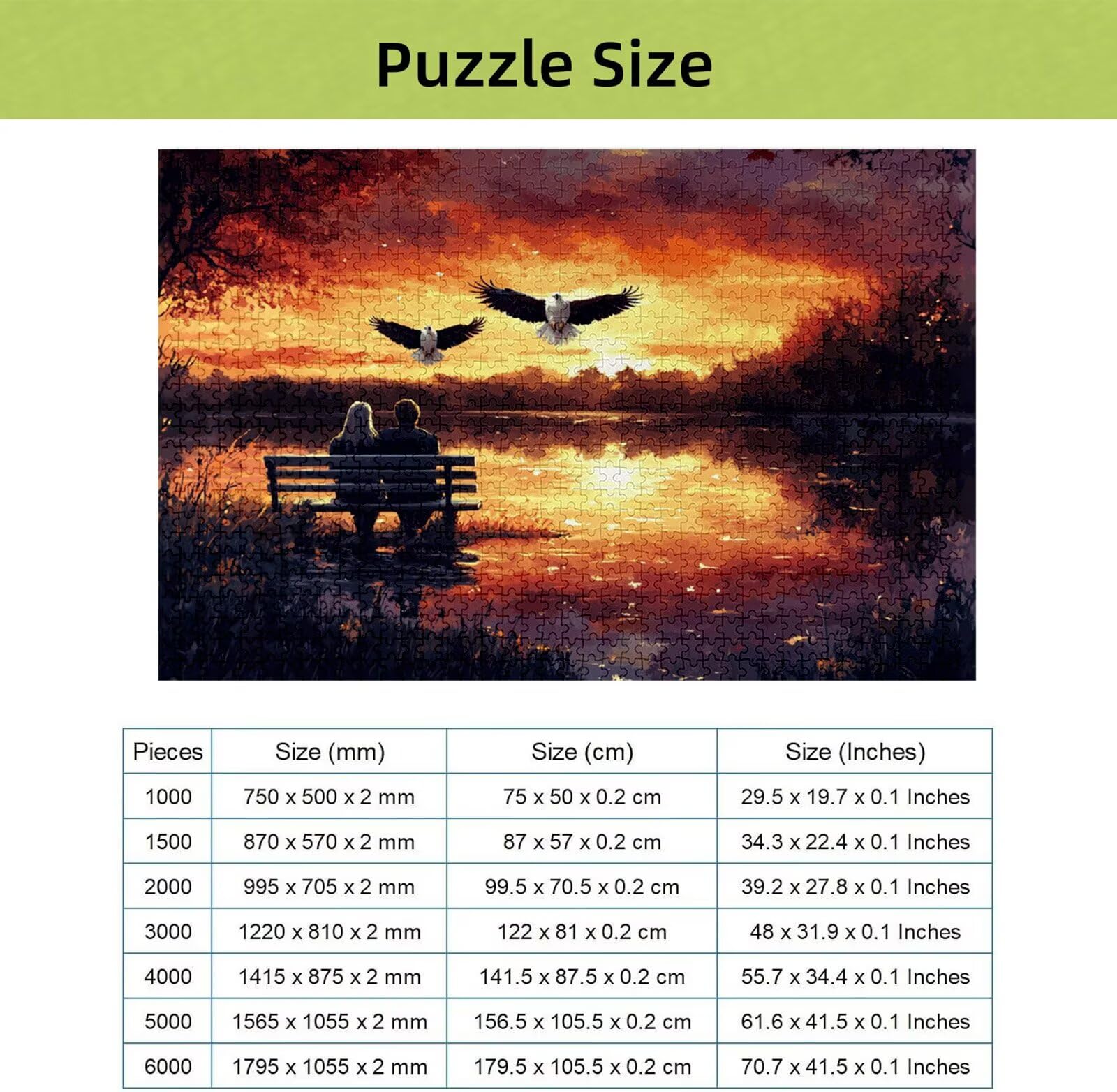Puzzle 4000 Piezas Águila, Puzzle Lago con Caja para Adultos, 141x87 cm, DIY 4000 Piezas Rompecabezas Madera para Adultos, Rompecabezas Desafiante para Decoracion Hogar y Pared, Regalo Mujer H-2662