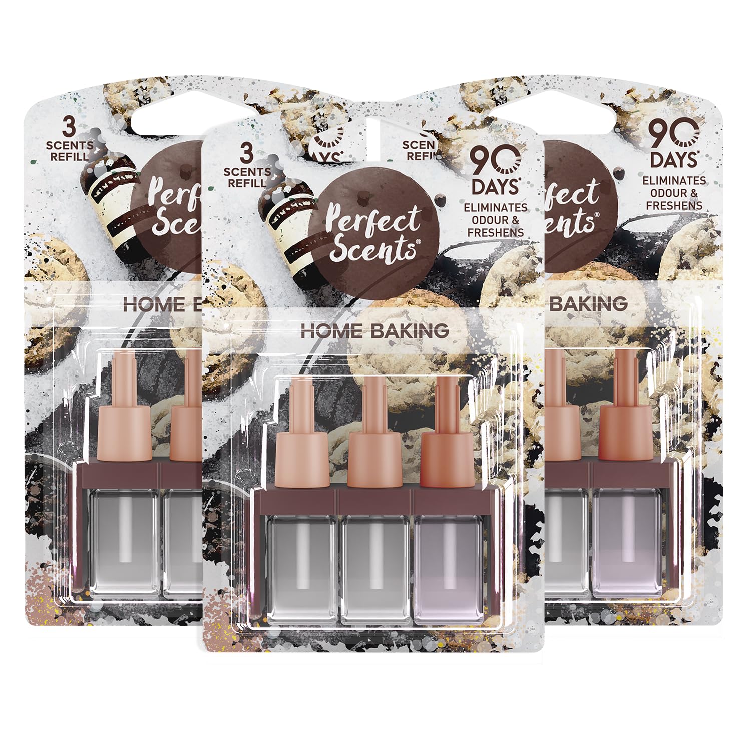 Perfect Scents 3 Scents Air Freshener Refill 3 Pack - Compatible with 3volution - Home Baking - (20ml)