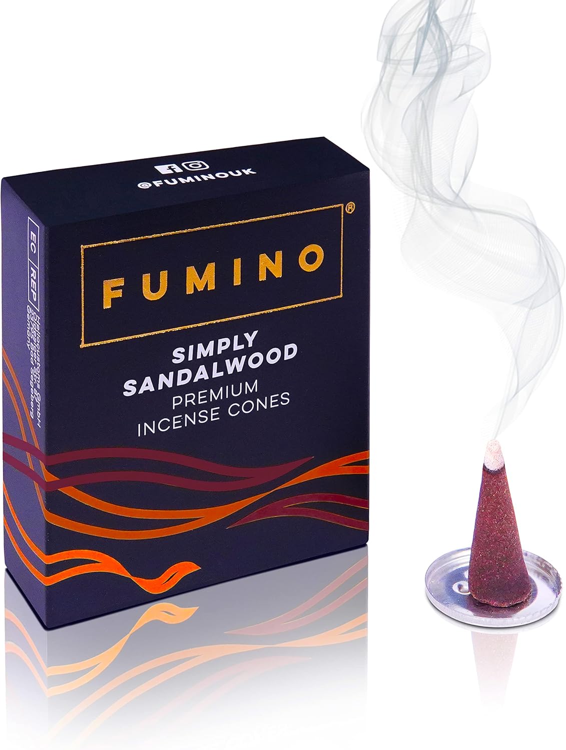 Fumino® Simply Sandalwood Fresh Incense Cones 20 per Box Masala Agarbatti Joss Smoke Scent