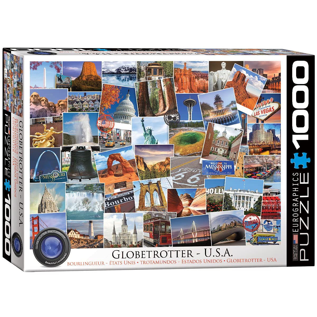 EuroGraphics 6000-0750 Puzzle Globetrotter USA, mehrfarbig