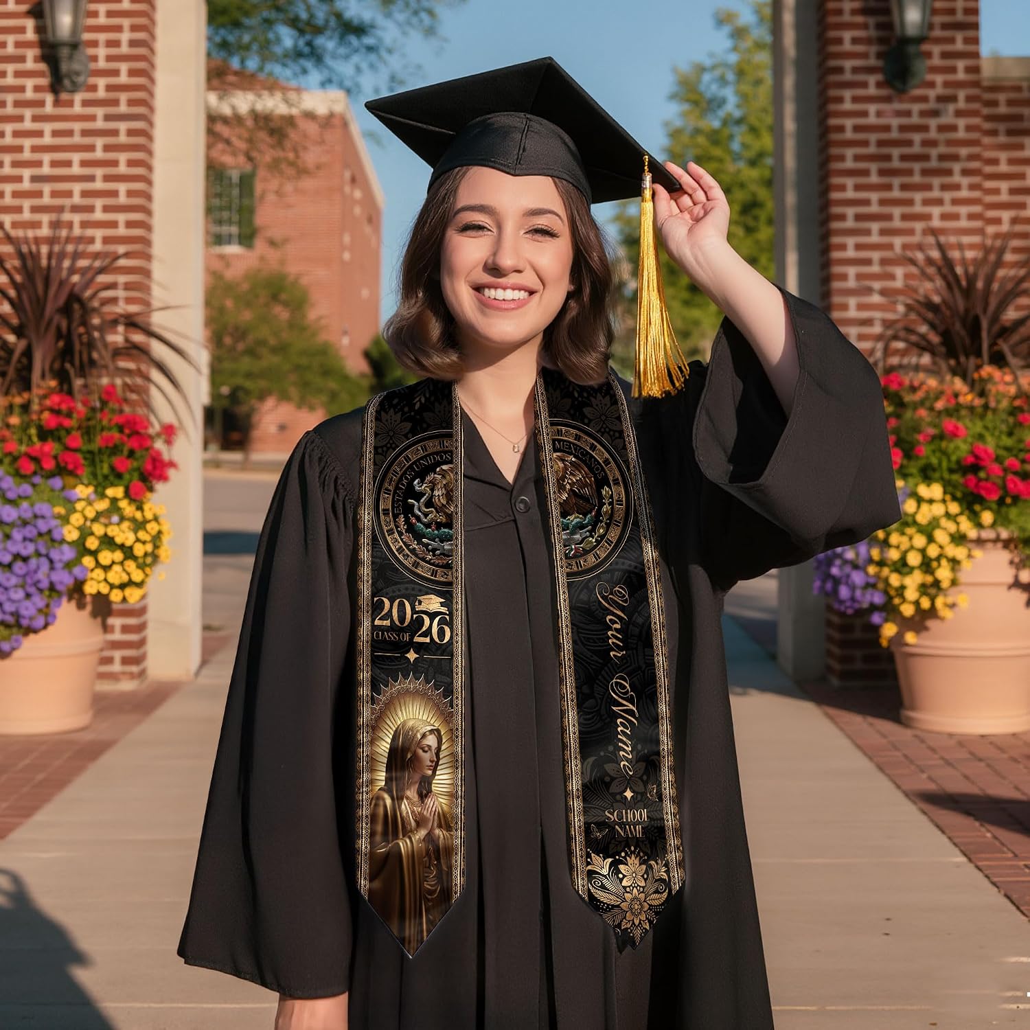 Custom Graduation Stole Mexico 2026, Mexican Graduation Sash, Class Of 2026, Mexican Stole Personalized