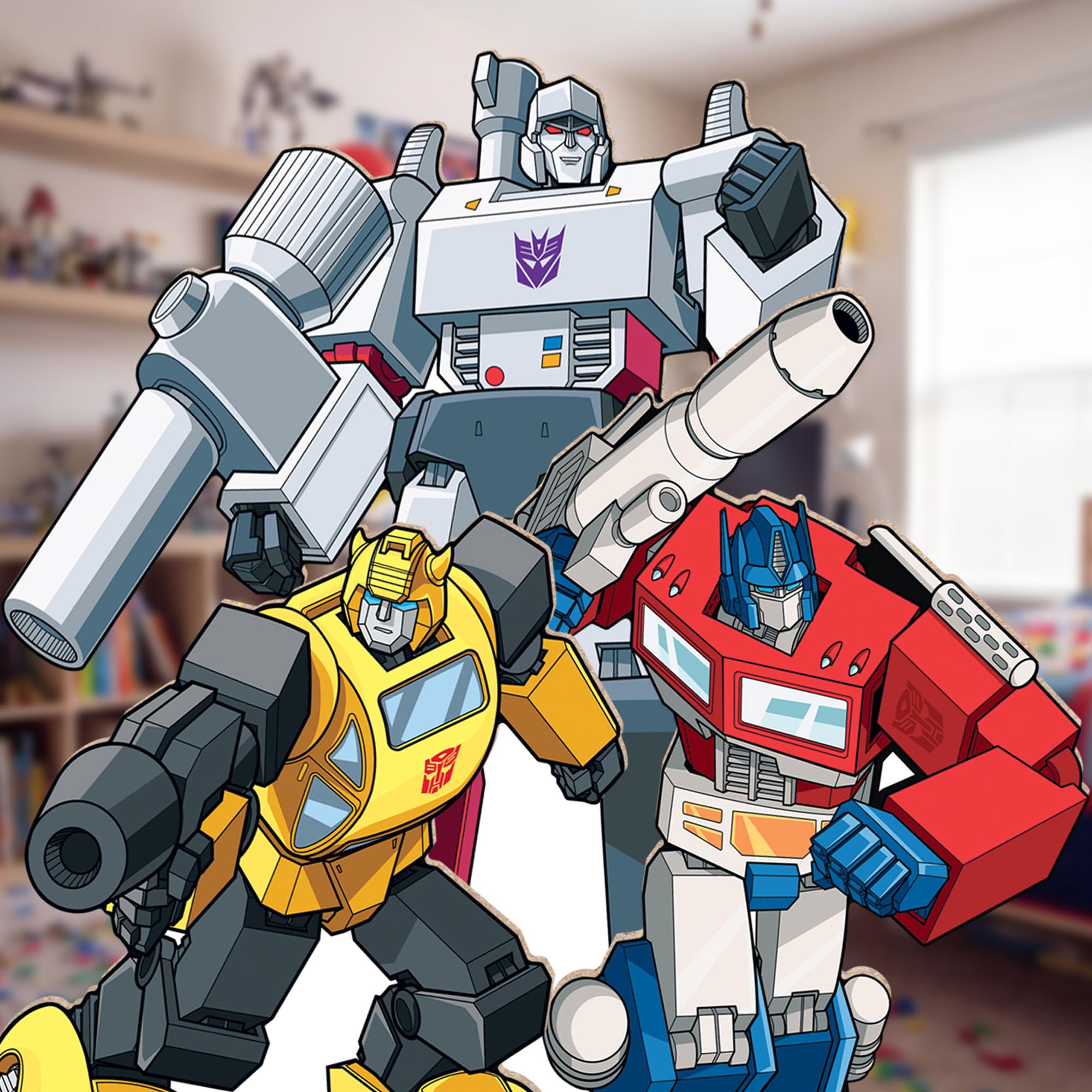 Star Cutouts Transformers - Recortes de cartón (8 Piezas) – Autobot Decoraciones de Fiesta, Recuerdos de Fiesta y decoración de habitación – Optimus Prime, abejorro, Megatron – Altura máxima 63 cm