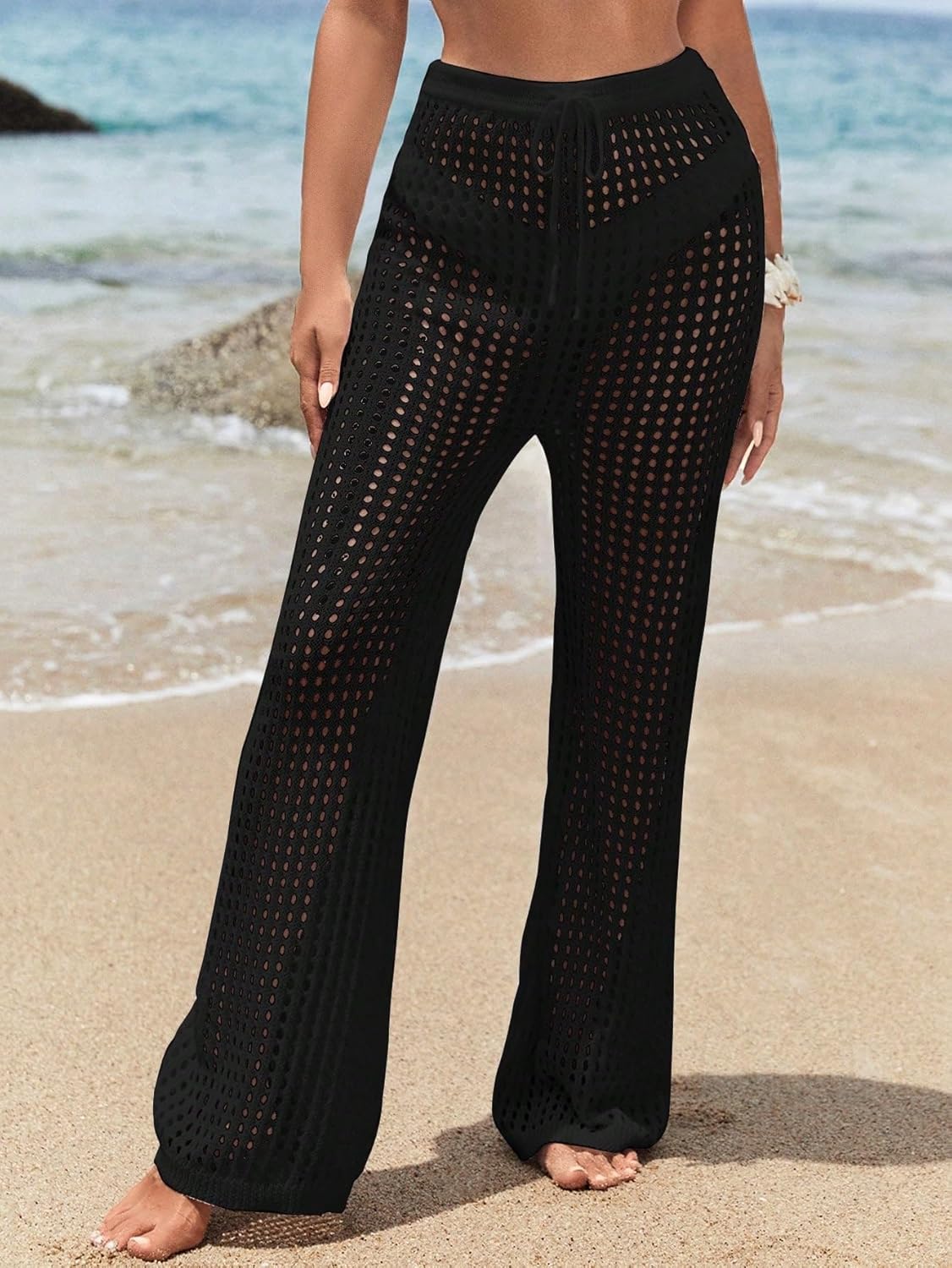 swimsuit coverup for women Summer Beach Hollow Out Cover Up Pants