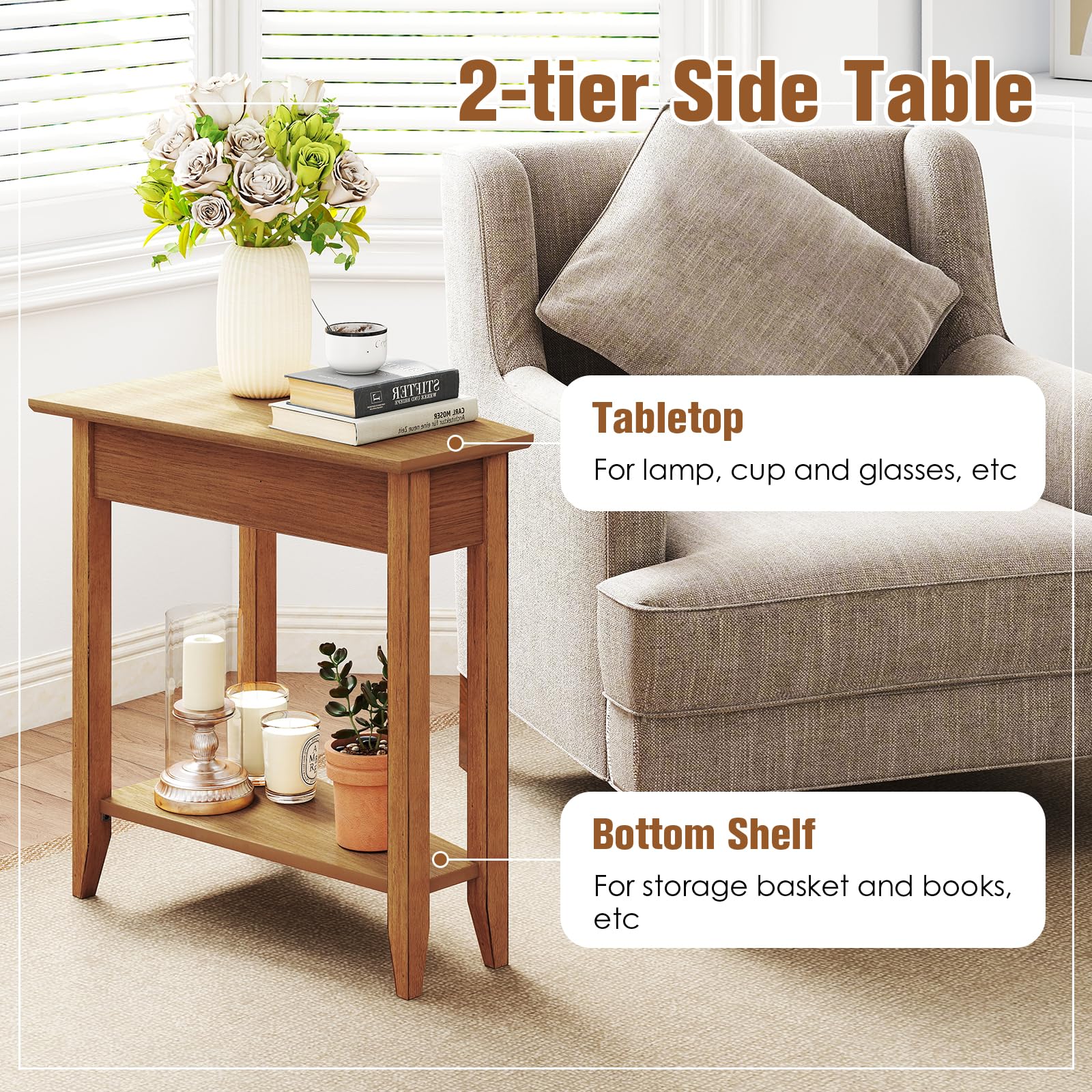 Amazon.com: Giantex Wedge End Table, Triangle Side Table  display picture 1