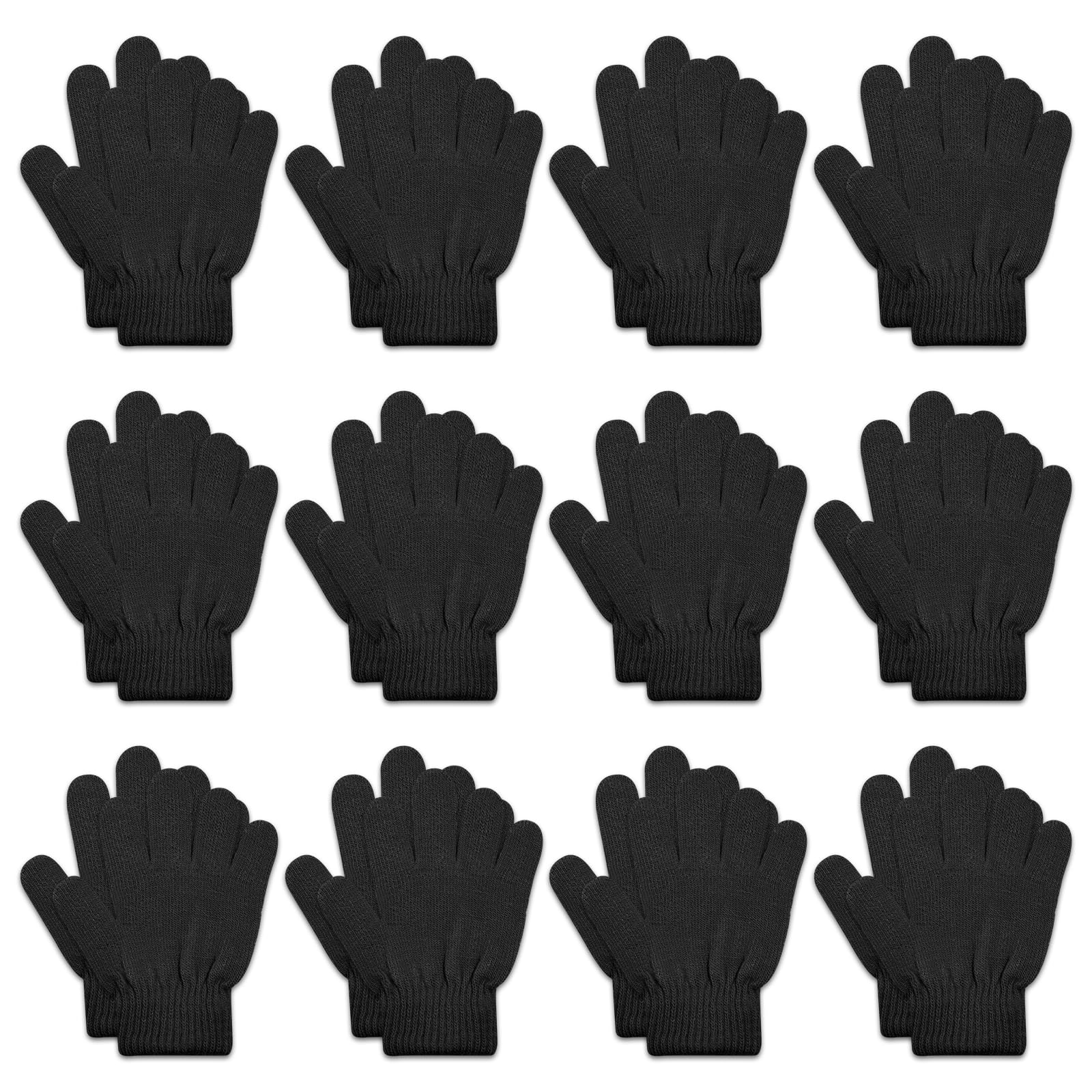 ONESING 12 Pairs Kids Gloves - Warm Knitted Winter Gloves Bulk for Girls Boys, Children Gloves Designed for Cold Weather Mixcolor A