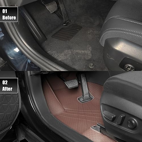 Miniatura 10 de EKR Juego completo de alfombrillas de automóvil de ajuste personalizado para Honda Civic Sedan 2016, 2017, 2018, 2019, 2020 y 2021, cuero sintético