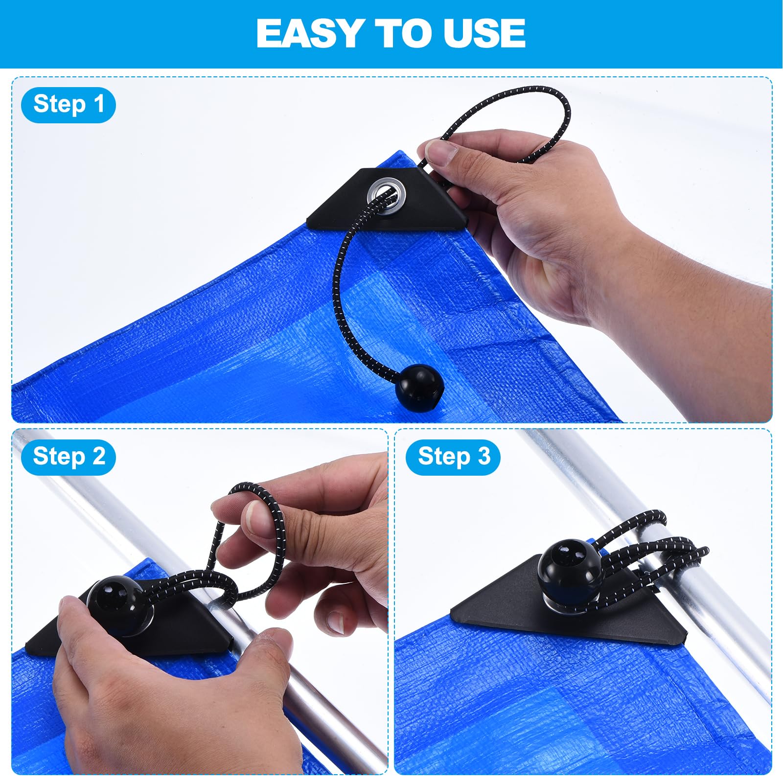 PATIKIL 9 Inch Tarp Ball Bungee Cord - Image 4