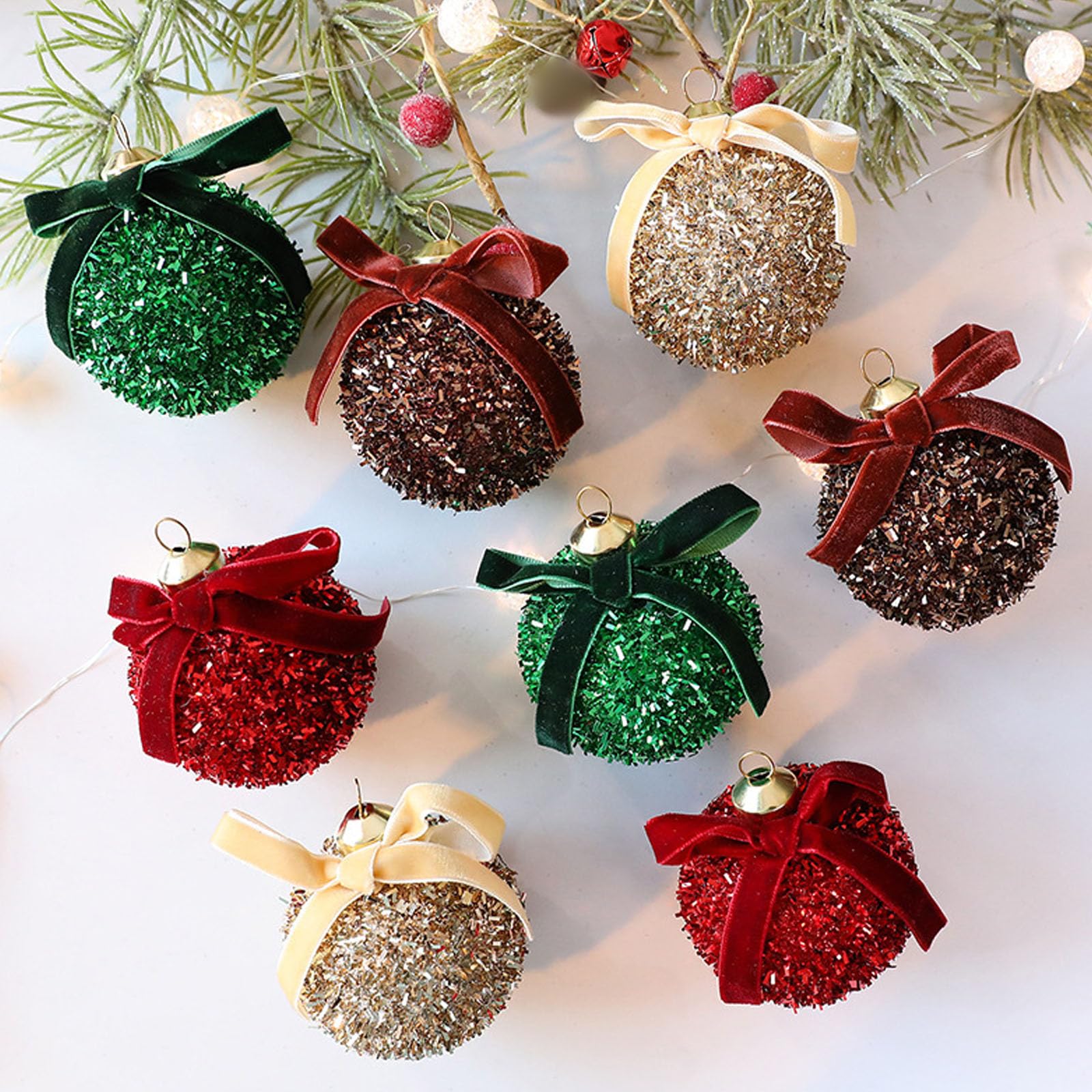 Bola de Navidad de espuma irrompible con diseño de lazos, fácil de colgar para el hogar, tiendas, pantallas, fácil de usar, adorno de fiesta